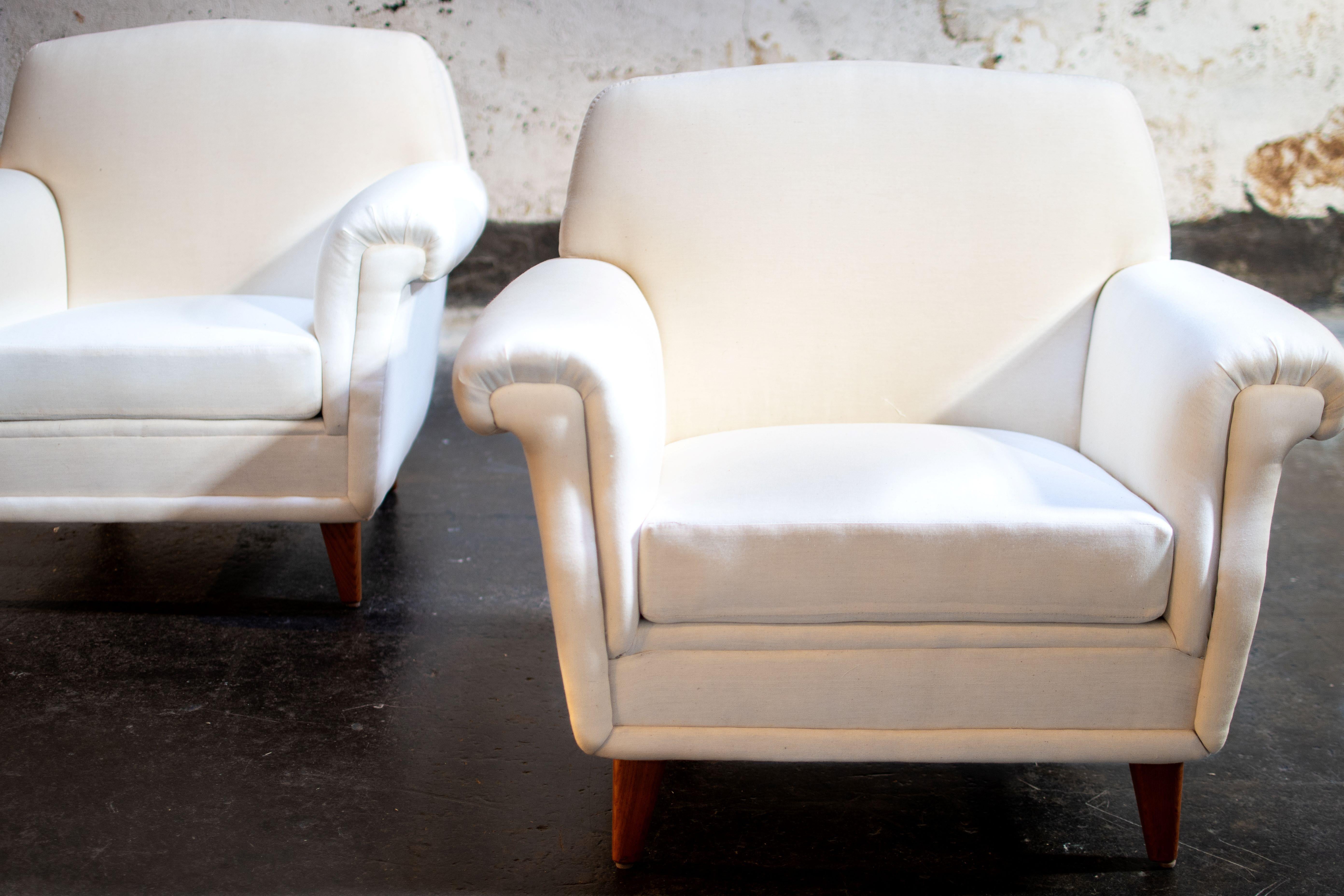 Mid-20th Century Pair of Scandinavian Modern Broderna Anderssons Arm Chairs - COM Ready For Sale