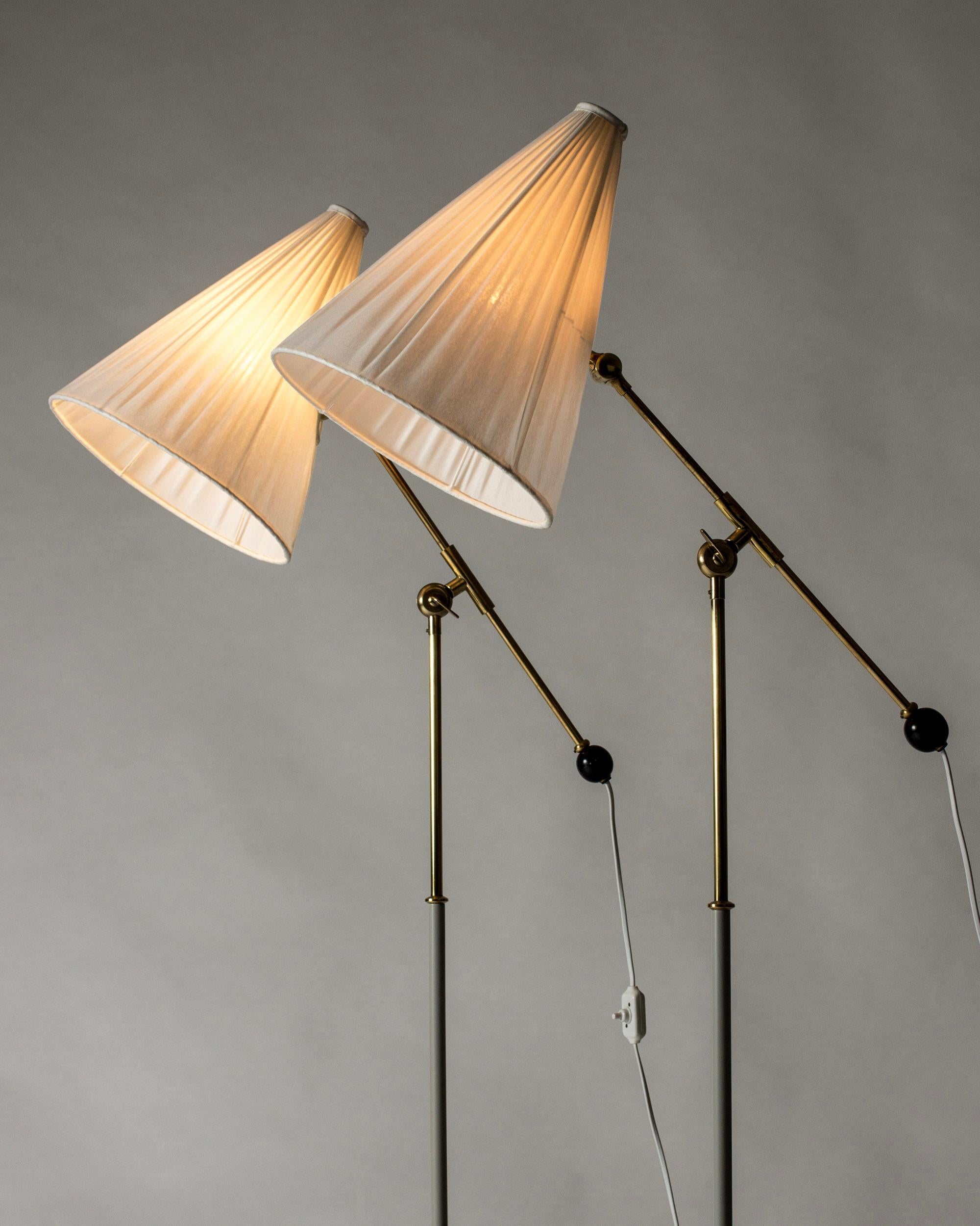 Swedish Pair of Scandinavian Modern Floor Lamps by Einar Bäckström, Sweden, 1950s For Sale
