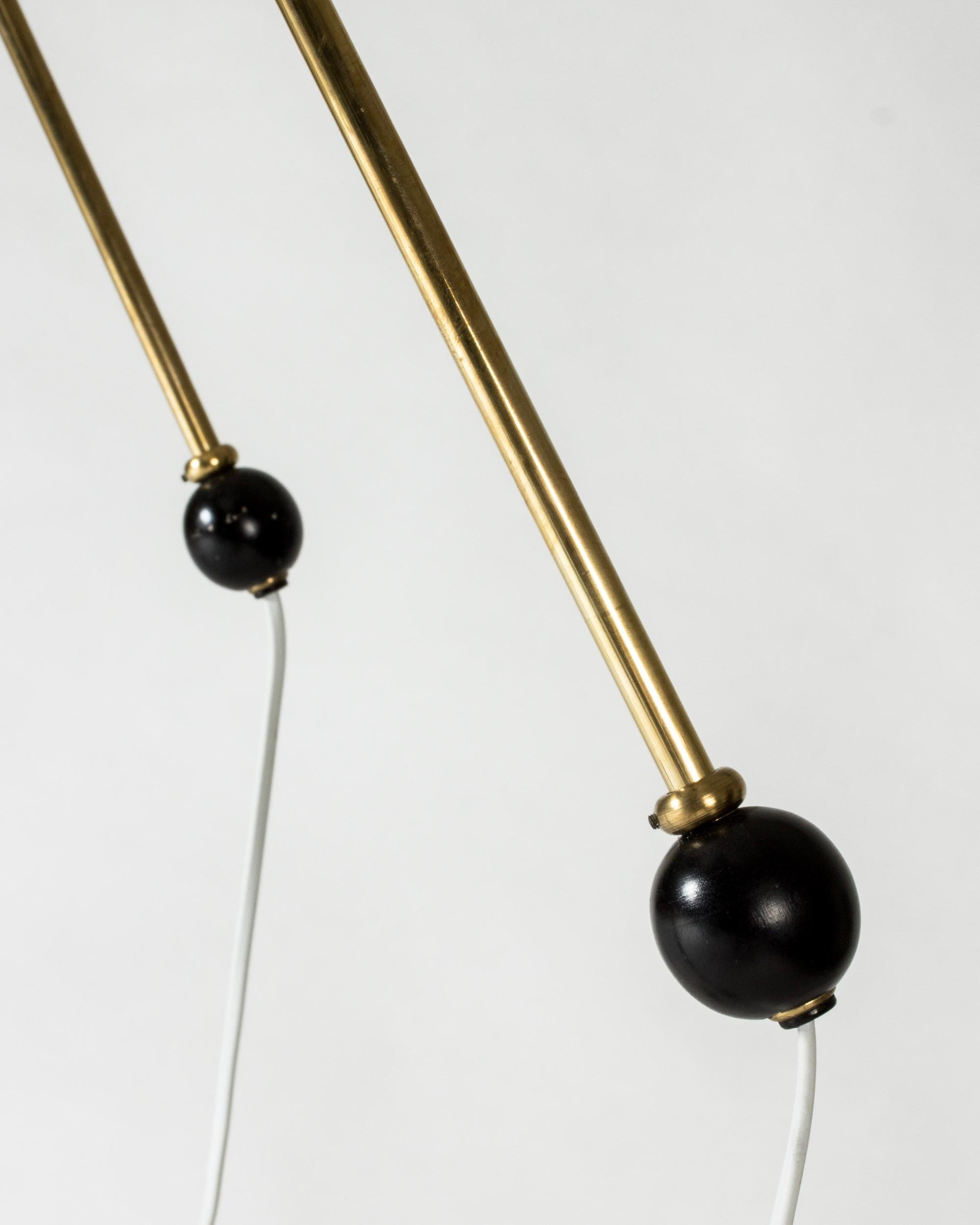 Brass Pair of Scandinavian Modern Floor Lamps by Einar Bäckström, Sweden, 1950s For Sale