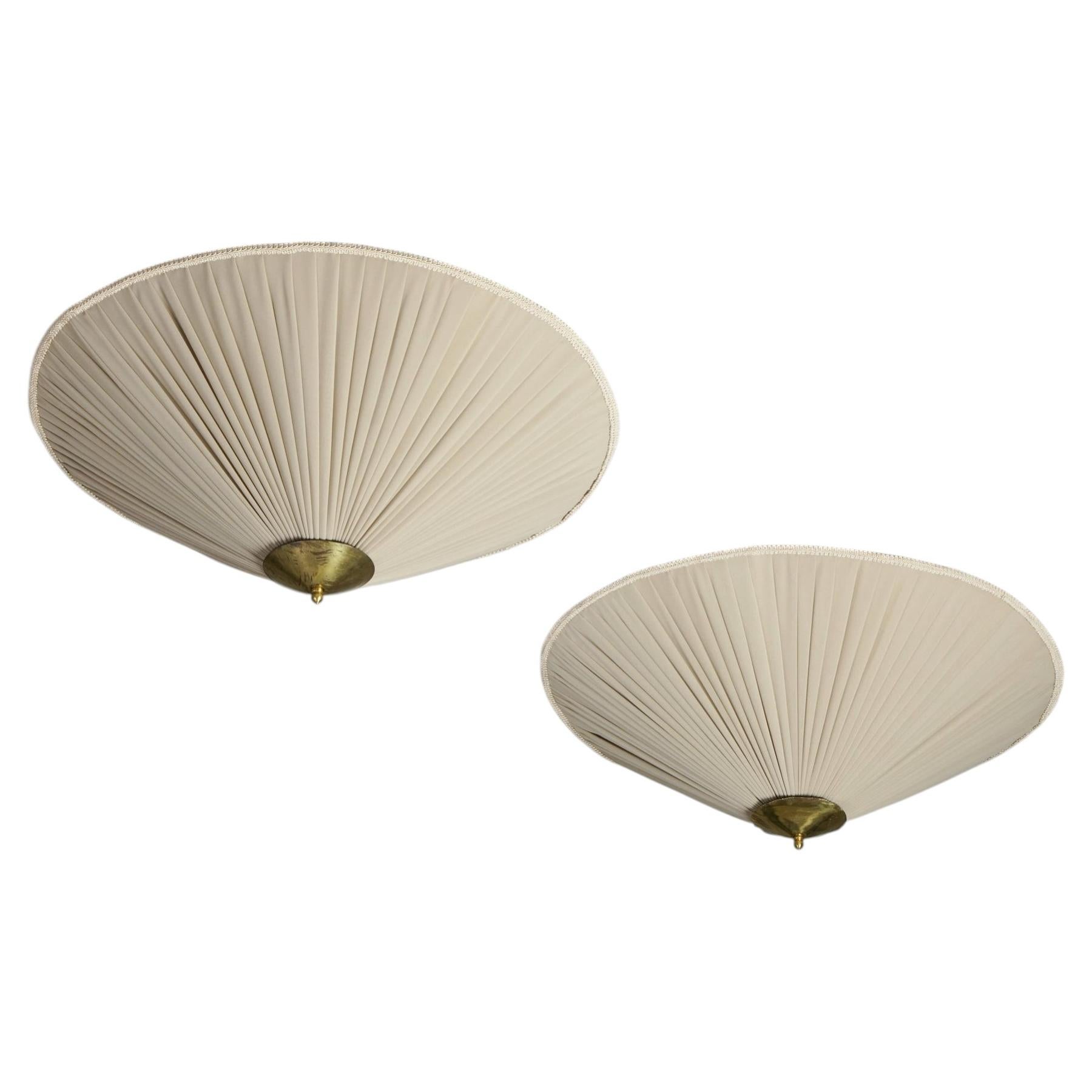 Pair of Scandinavian Modern Flush Mounts, Finland, 1950/1960s
