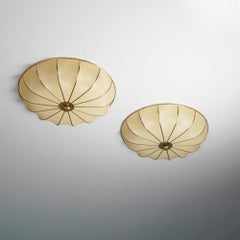 Pair of Scandinavian Modern Flush Mounts, Sweden, 1950/1960s