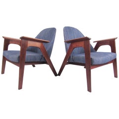 Pair of Scandinavian Modern Lounge Chairs After Kofod-Larsen