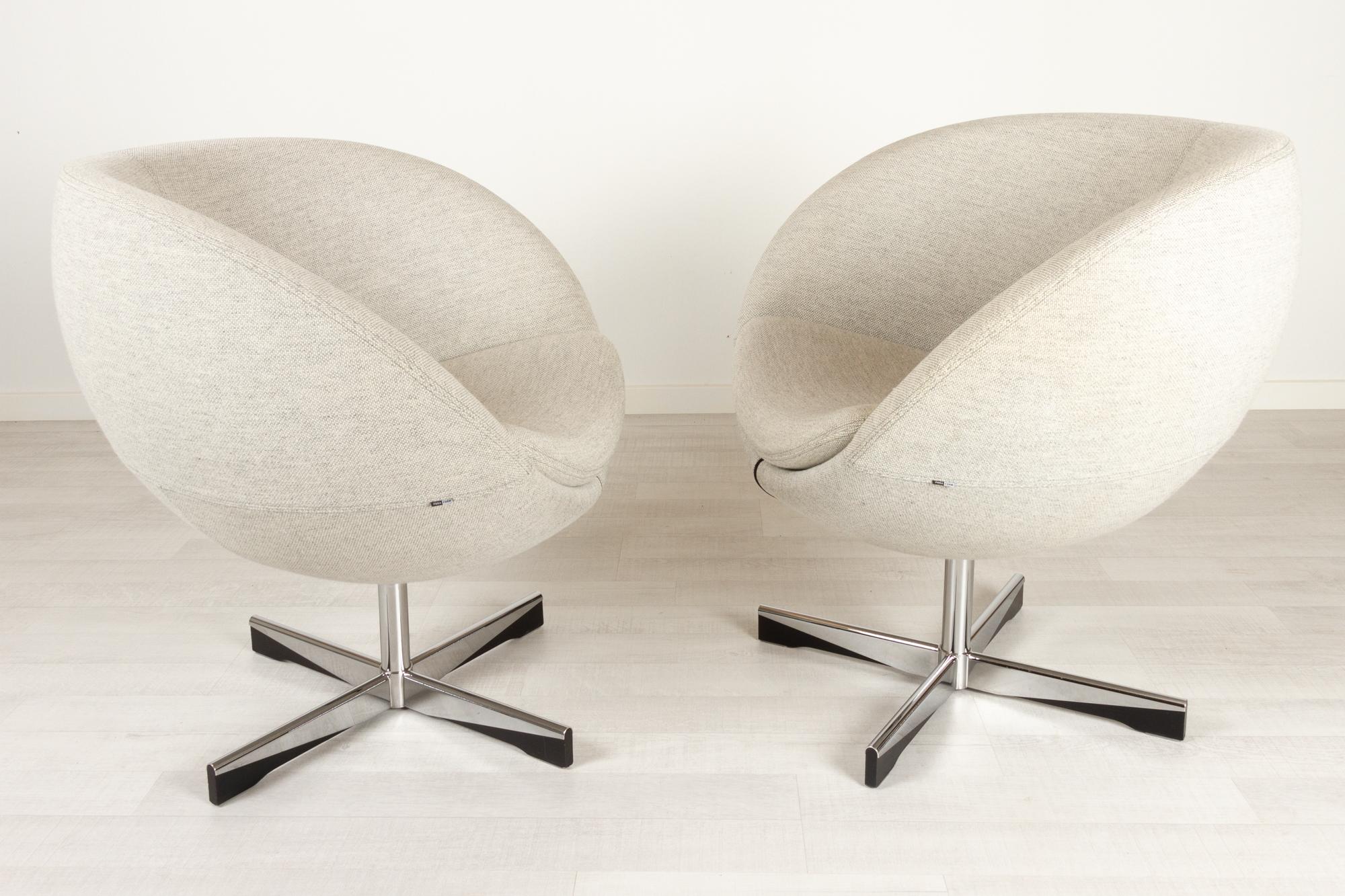 Wool Pair of Scandinavian Modern Lounge Chairs by Sven Ivar Dysthe, 21st Century