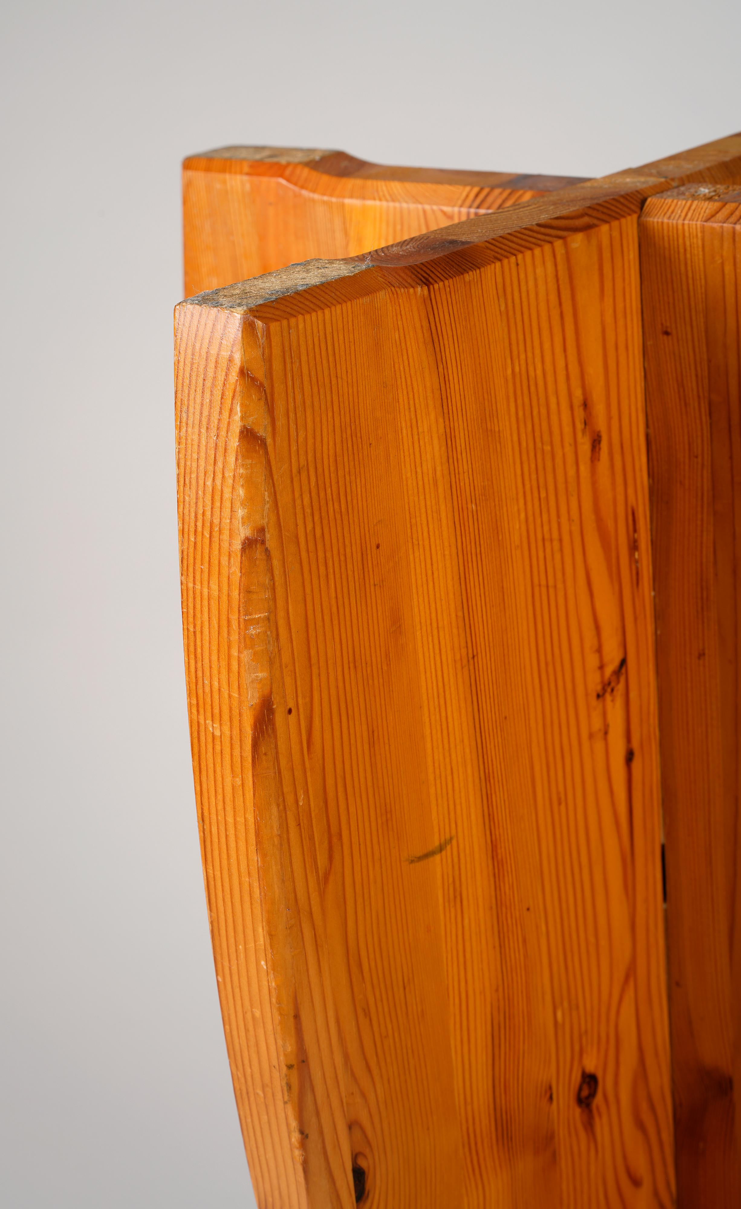 Pair of Scandinavian modern pine stools, Sweden, 1970s For Sale 1