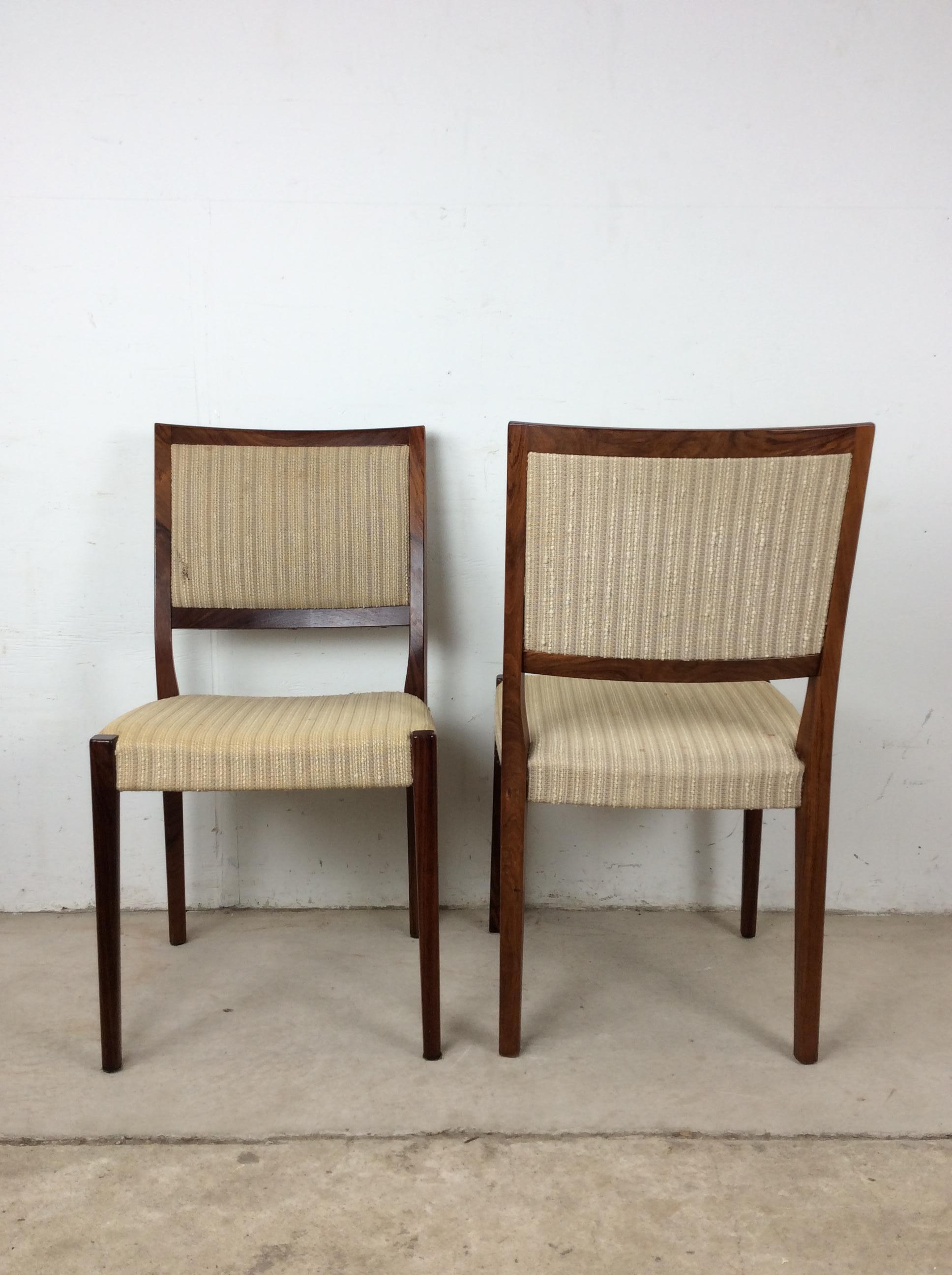 Paar skandinavische moderne Rosenholzstühle mit Vintage-Polsterung im Angebot 4