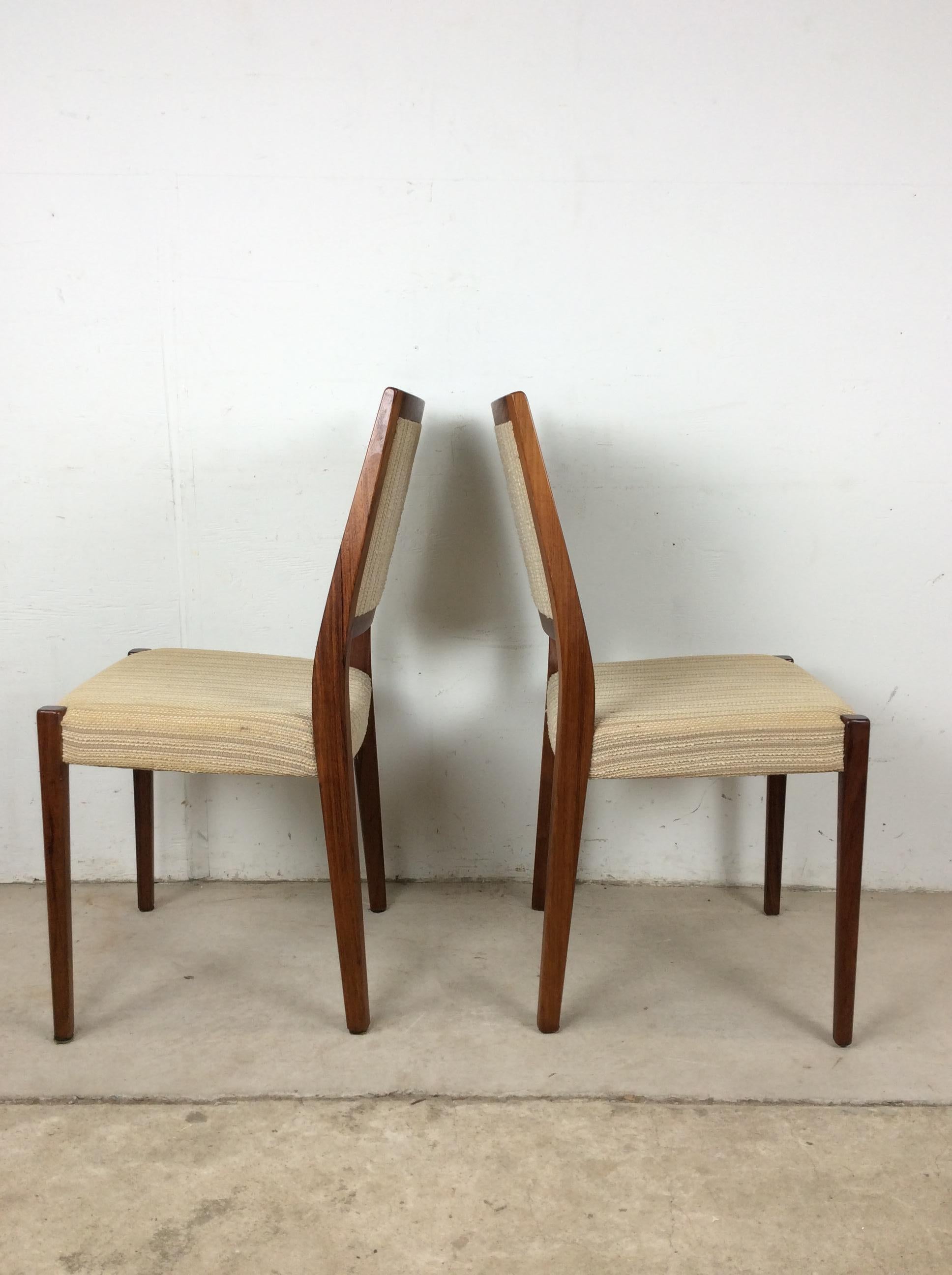 Paar skandinavische moderne Rosenholzstühle mit Vintage-Polsterung im Angebot 10