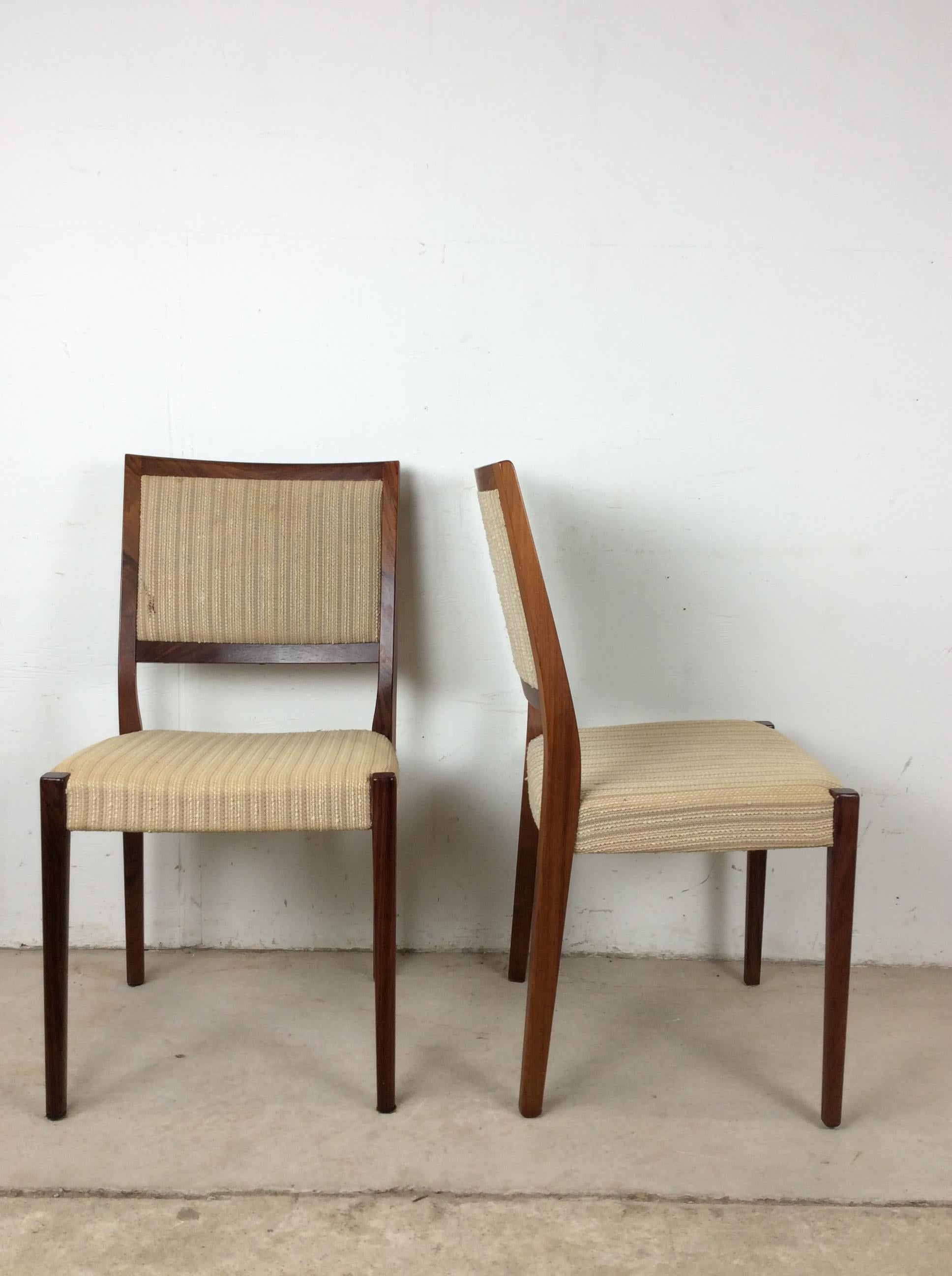 Paar skandinavische moderne Rosenholzstühle mit Vintage-Polsterung im Angebot 3