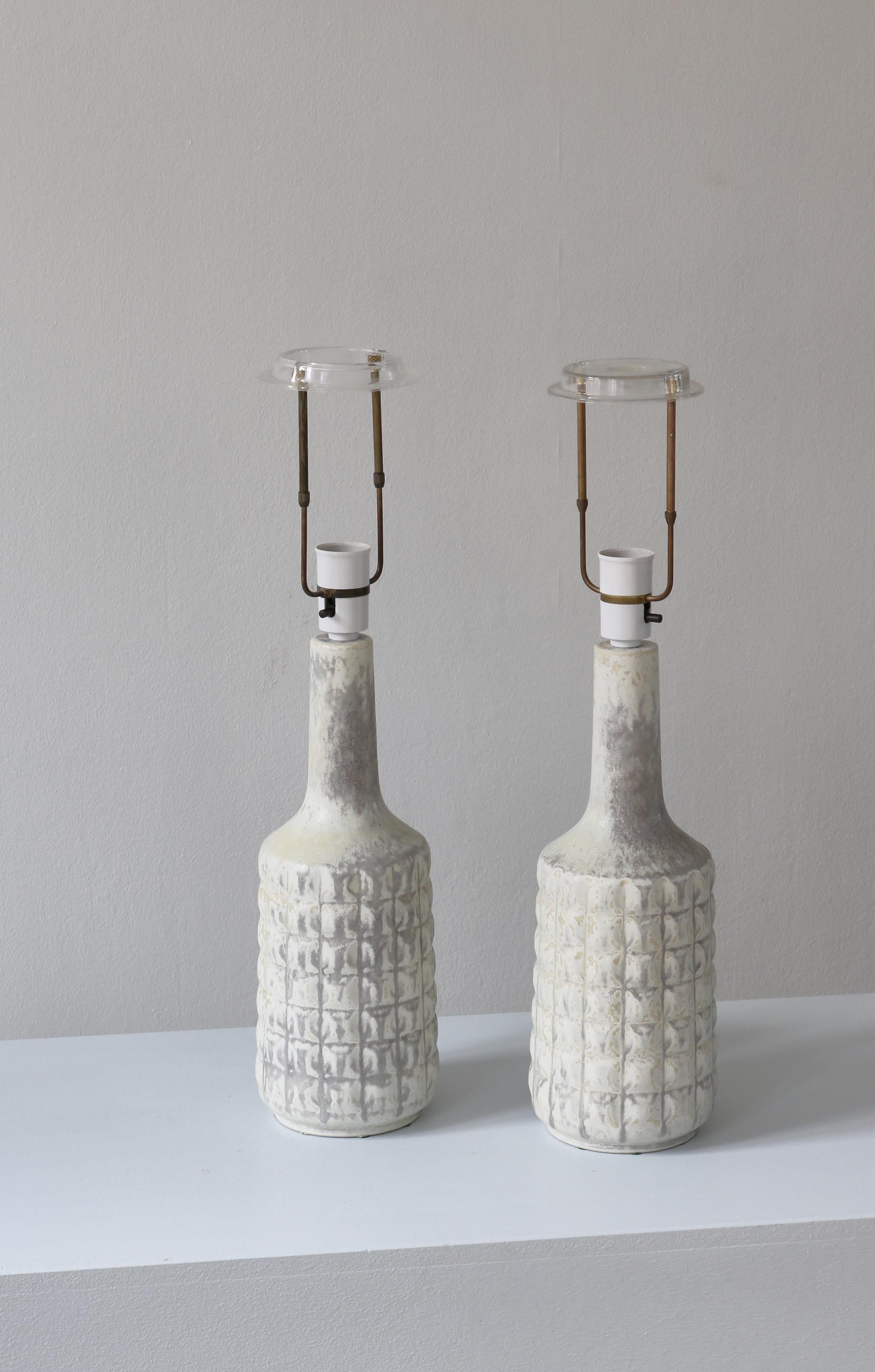 Pair of Scandinavian Modern Stoneware Table Lamps Desiree Denmark, 1960s 11