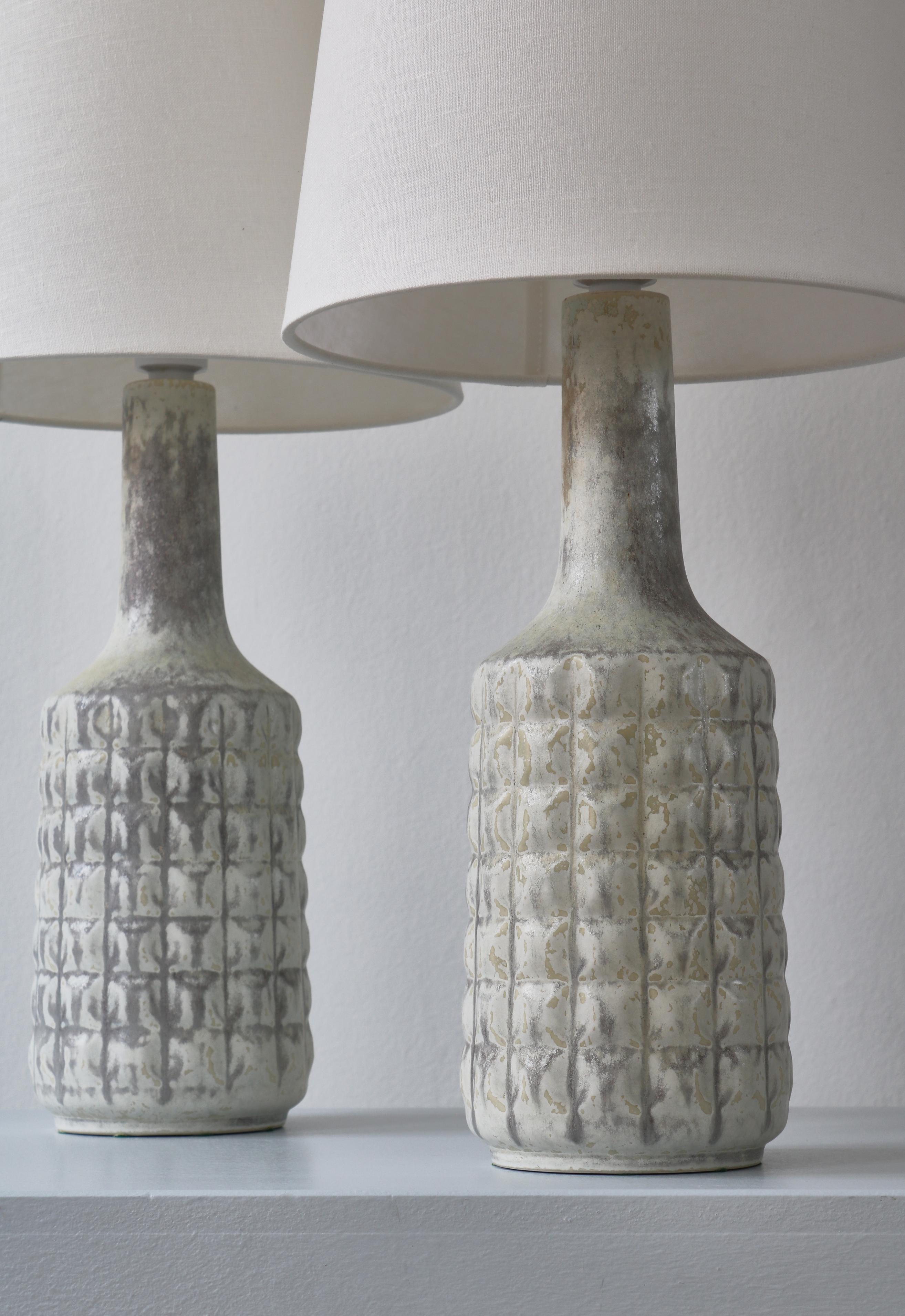 Mid-20th Century Pair of Scandinavian Modern Stoneware Table Lamps Desiree Denmark, 1960s