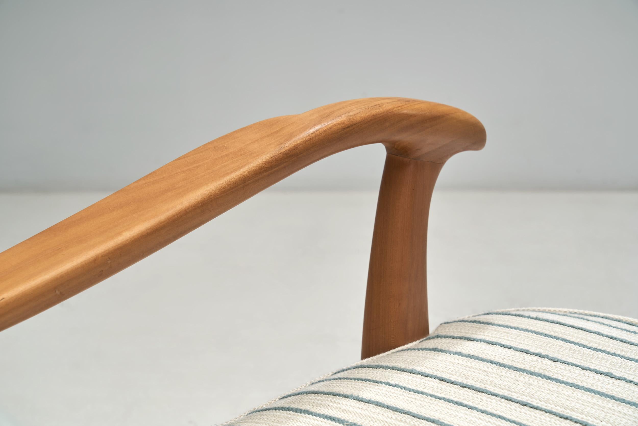 Paire de fauteuils rayés The Moderns, Suède, milieu du 20e siècle en vente 5