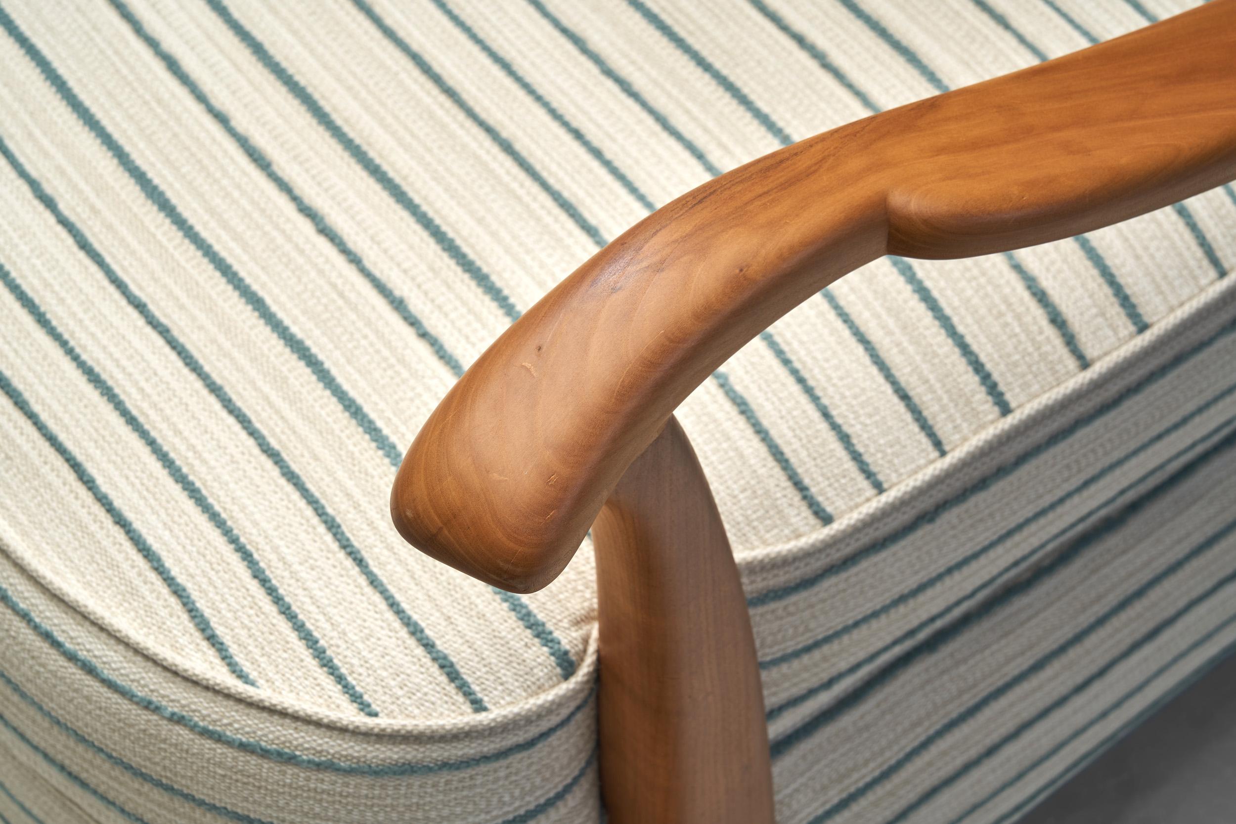 Paire de fauteuils rayés The Moderns, Suède, milieu du 20e siècle en vente 6
