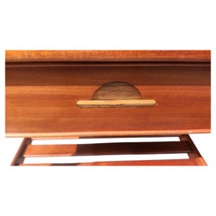 Pair of Scandinavian Modern Swedish End or Night Tables Teak w Inlay Handles