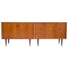 Pair of Scandinavian Modern Teak Credenzas