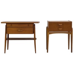 scandinavian nightstands Pair of Scandinavian Modern Teak Nightstands