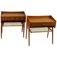 Vintage Pair of Scandinavian Modern Teak Nightstands in the Style of Kurt Ostervig