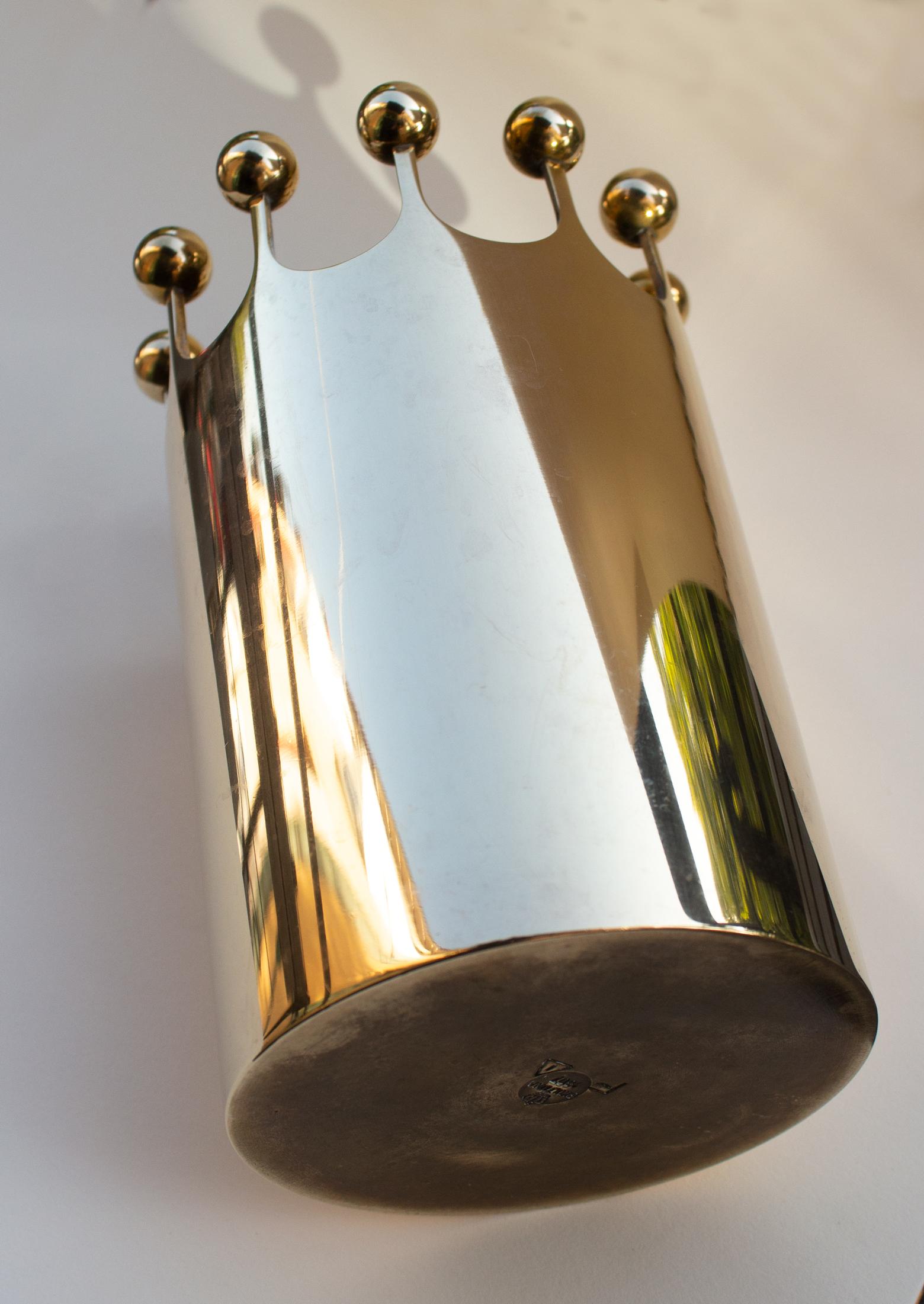Pair of Scandinavian Modern Vase in Brass for Skultuna, Sweden, Pierre Forssell For Sale 7
