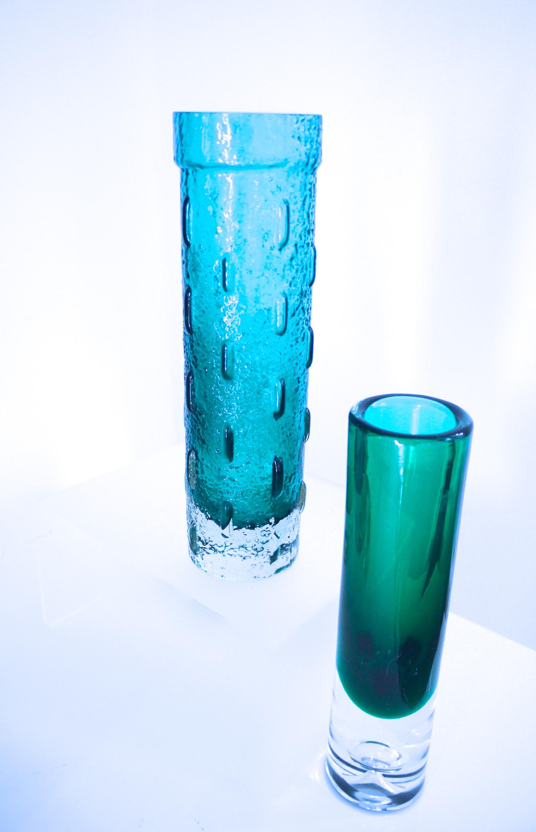 Finnish Pair of Scandinavian Modern Vases by Riihimaki, Finland, Late 1950s For Sale