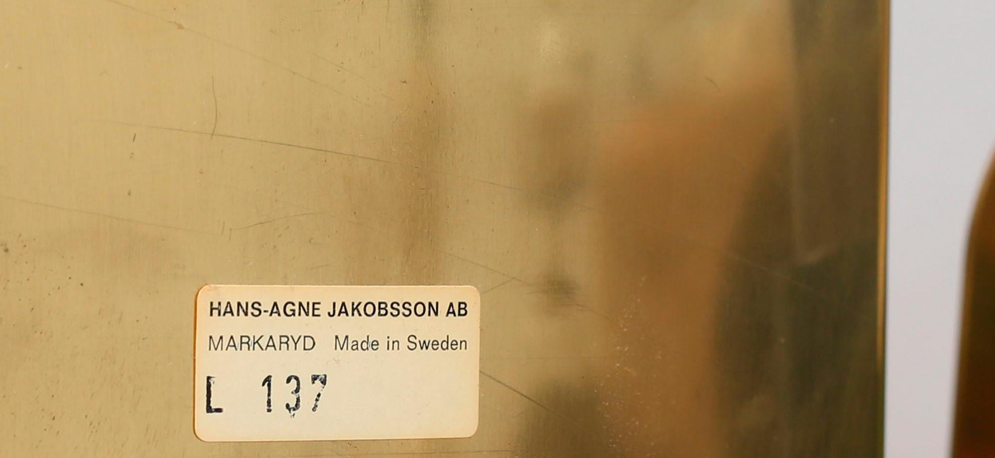 Swedish Pair of Scandinavian Modern Wall-scones, L137, by Hans Agne Jakobsson, Markaryd For Sale