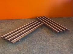 Pair of Scandinavian Modern Walnut Trivets with lnlaid Cork