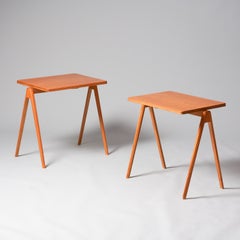 Pareja de mesillas de noche escandinavas, diseñador desconocido, años 50
