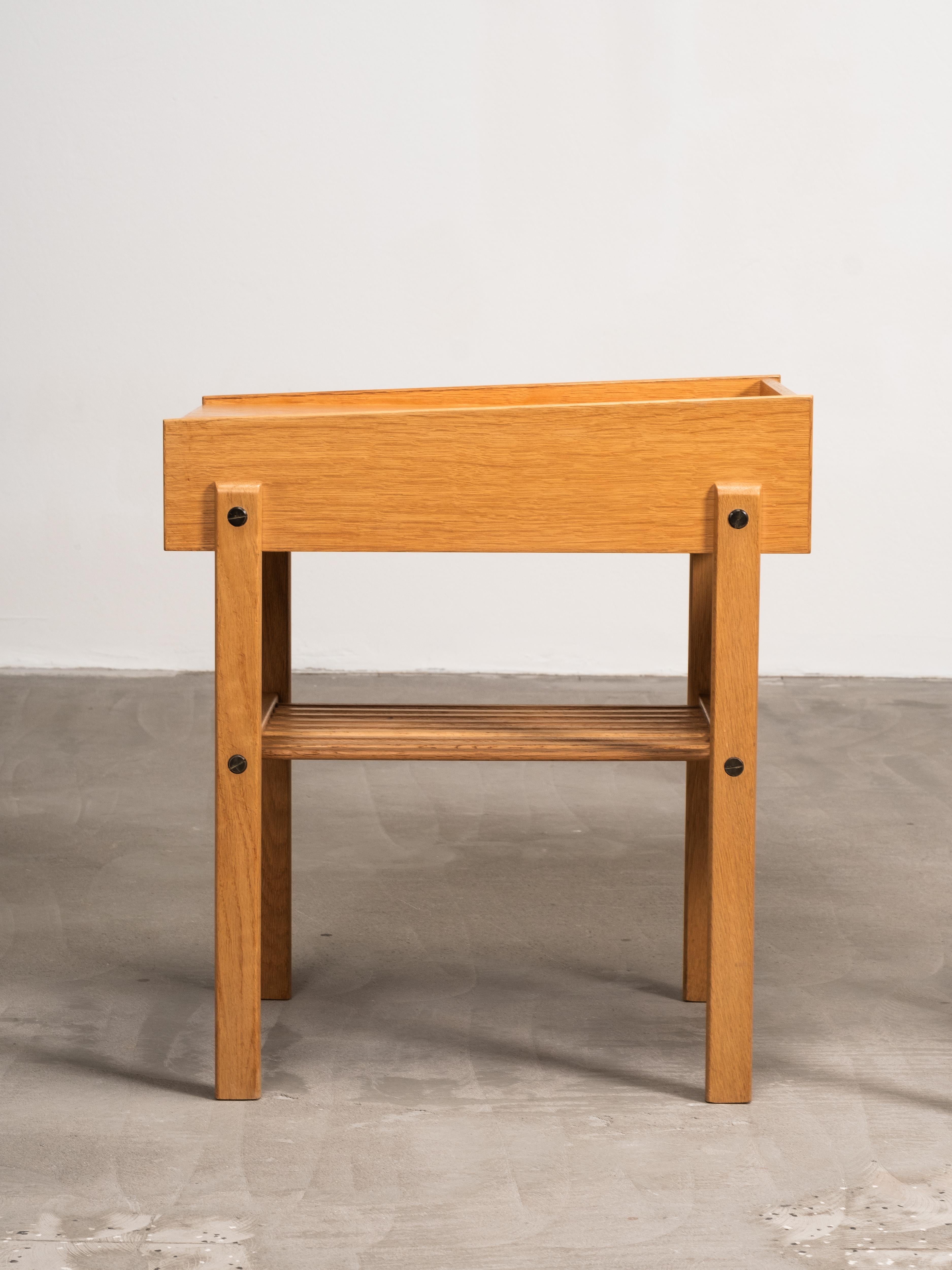 Pair of Scandinavian Oak Bedside Tables, 1960s For Sale 8