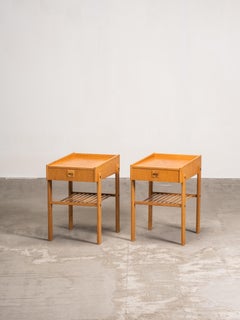 Pair of Scandinavian Oak Bedside Tables, 1960s