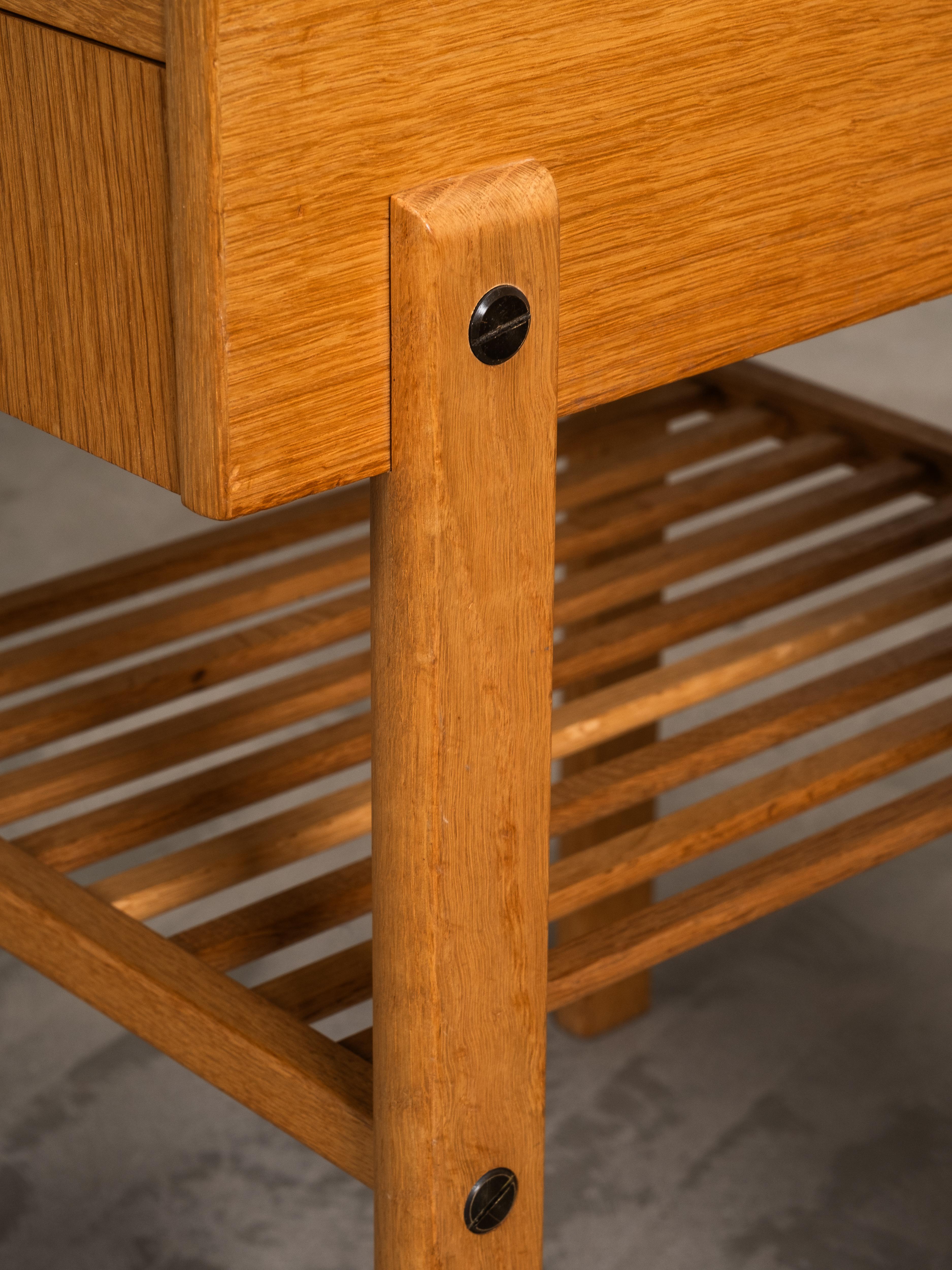 Pair of Scandinavian Oak Bedside Tables, 1960s For Sale 2