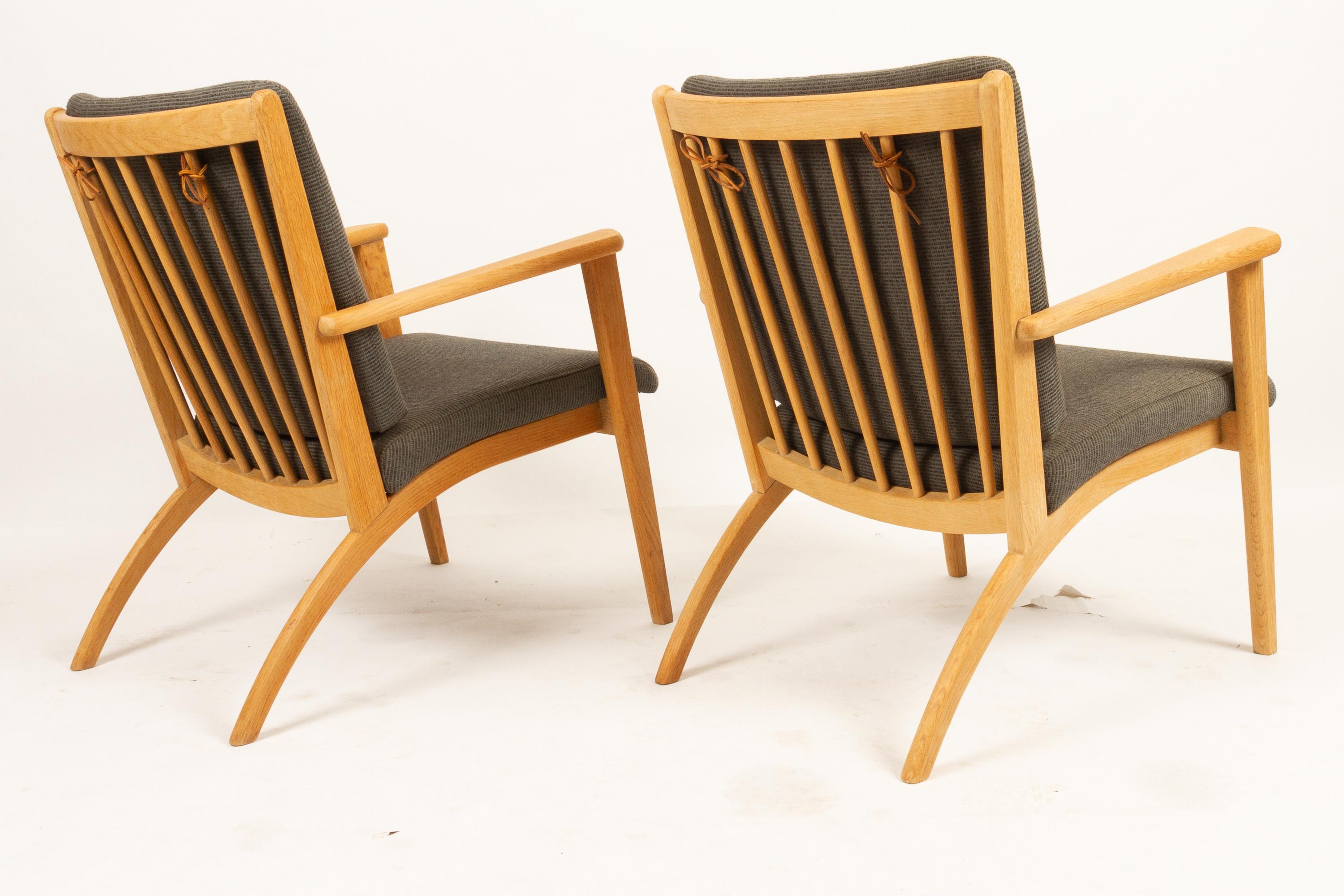 Pair of Scandinavian Oak Lounge Chairs, 1990s 1