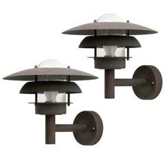 Pair of Scandinavian Outdoor Wall Lights by Horn