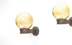 Pair of Scandinavian Outdoor Wall Lights in Copper, 1970s