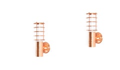 Pair of Scandinavian Outdoor Wall Lights in Copper, 1970s