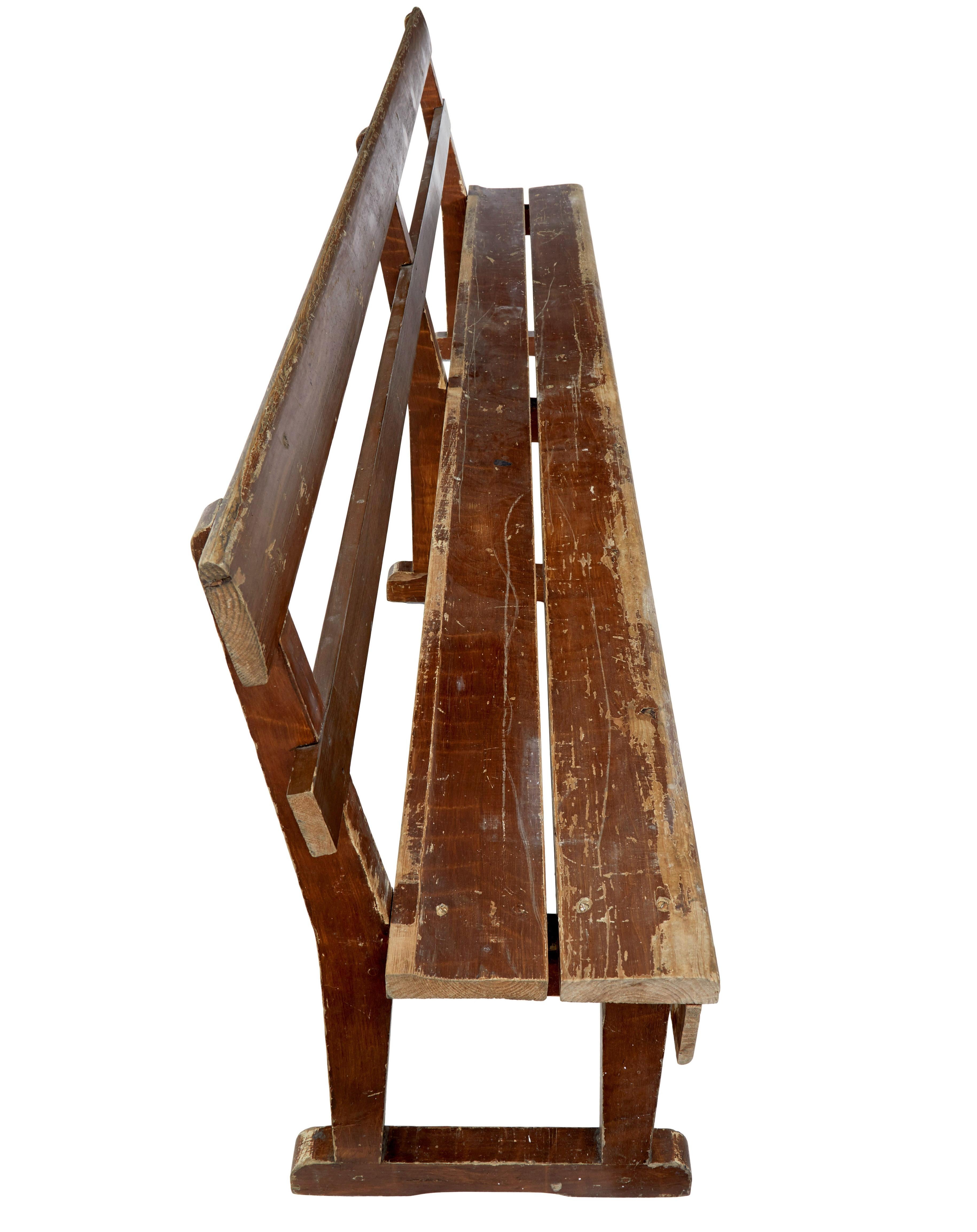 Pair of Scandinavian painted pine benches In Good Condition For Sale In Debenham, Suffolk