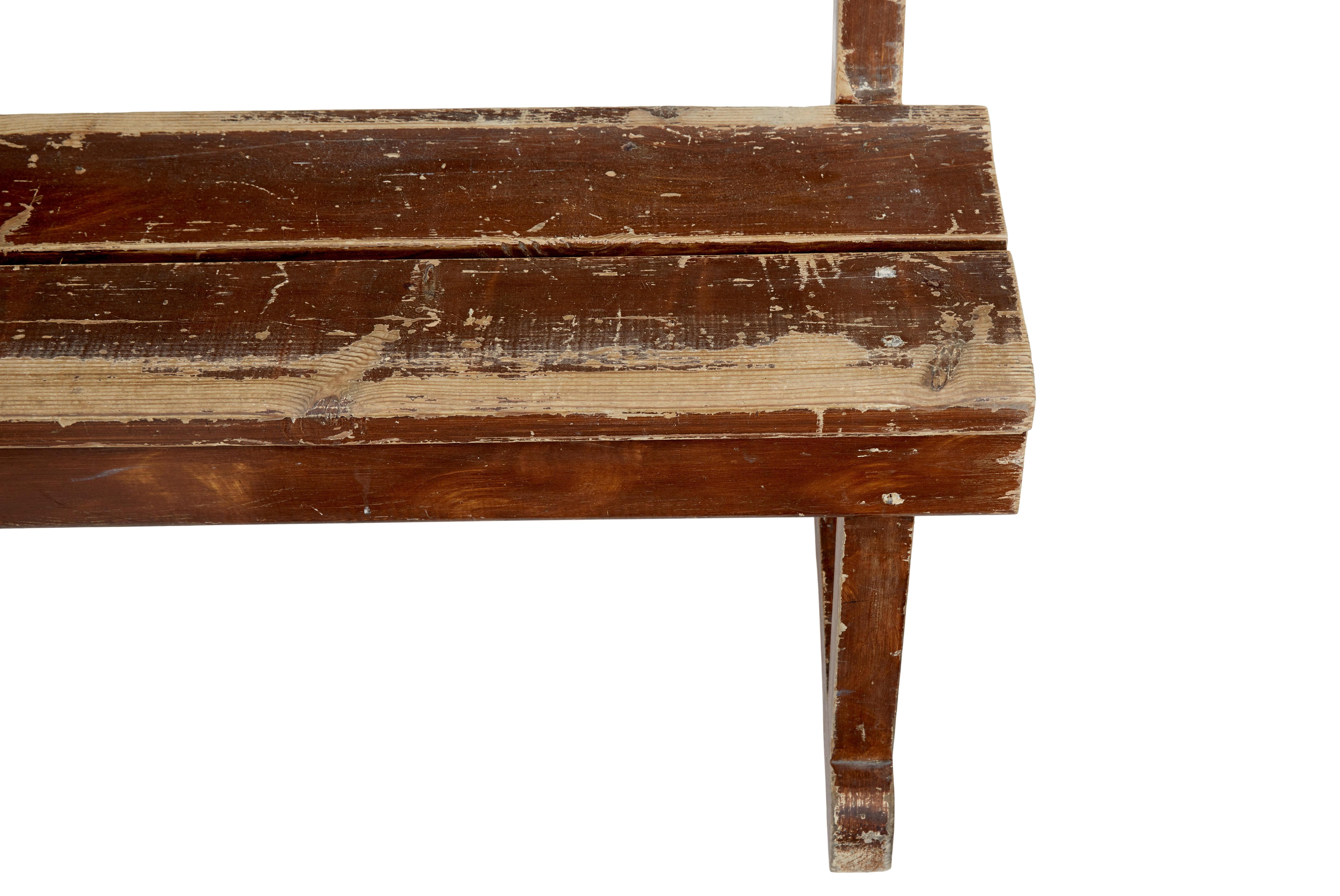 Pine Pair of Scandinavian painted pine benches For Sale