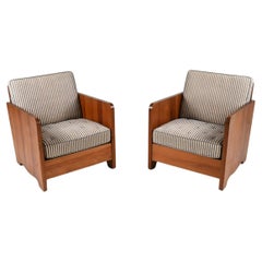 Pair of Scandinavian Pine Easy Chairs Attributed to Axel Einar Hjorth