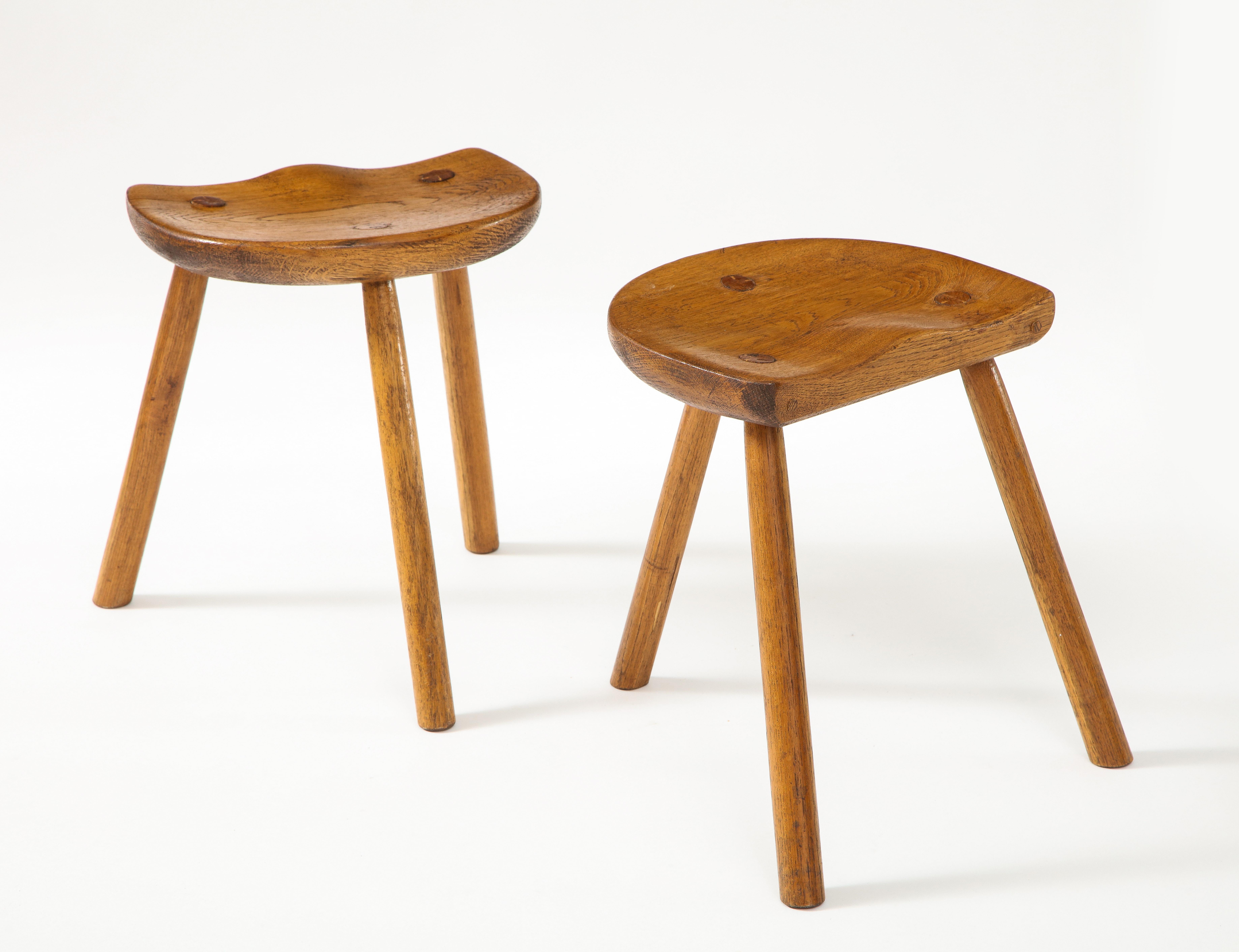 Pair of Scandinavian Tripod Stools, 1950's For Sale 2