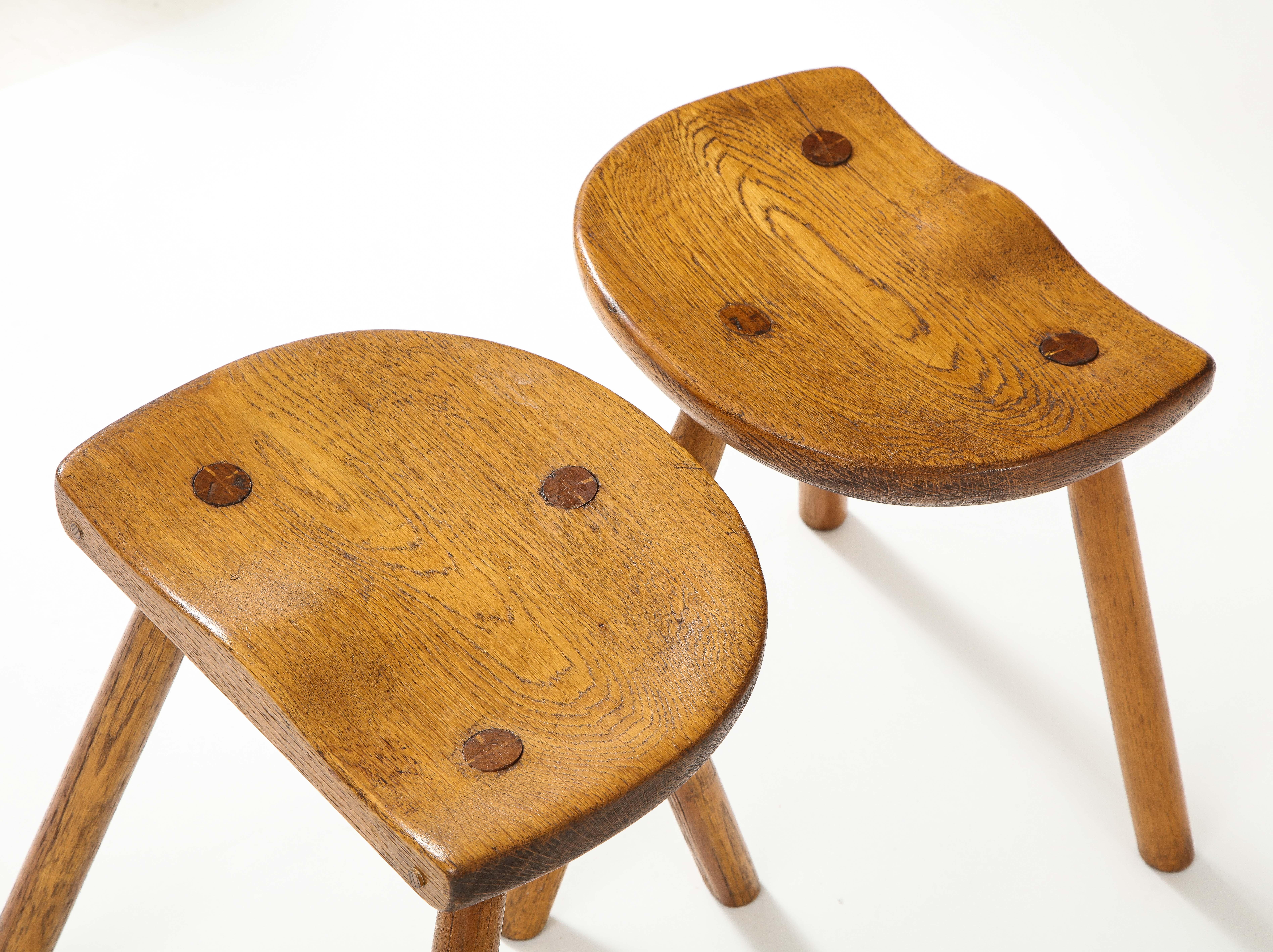 Pair of Scandinavian Tripod Stools, 1950's For Sale 1