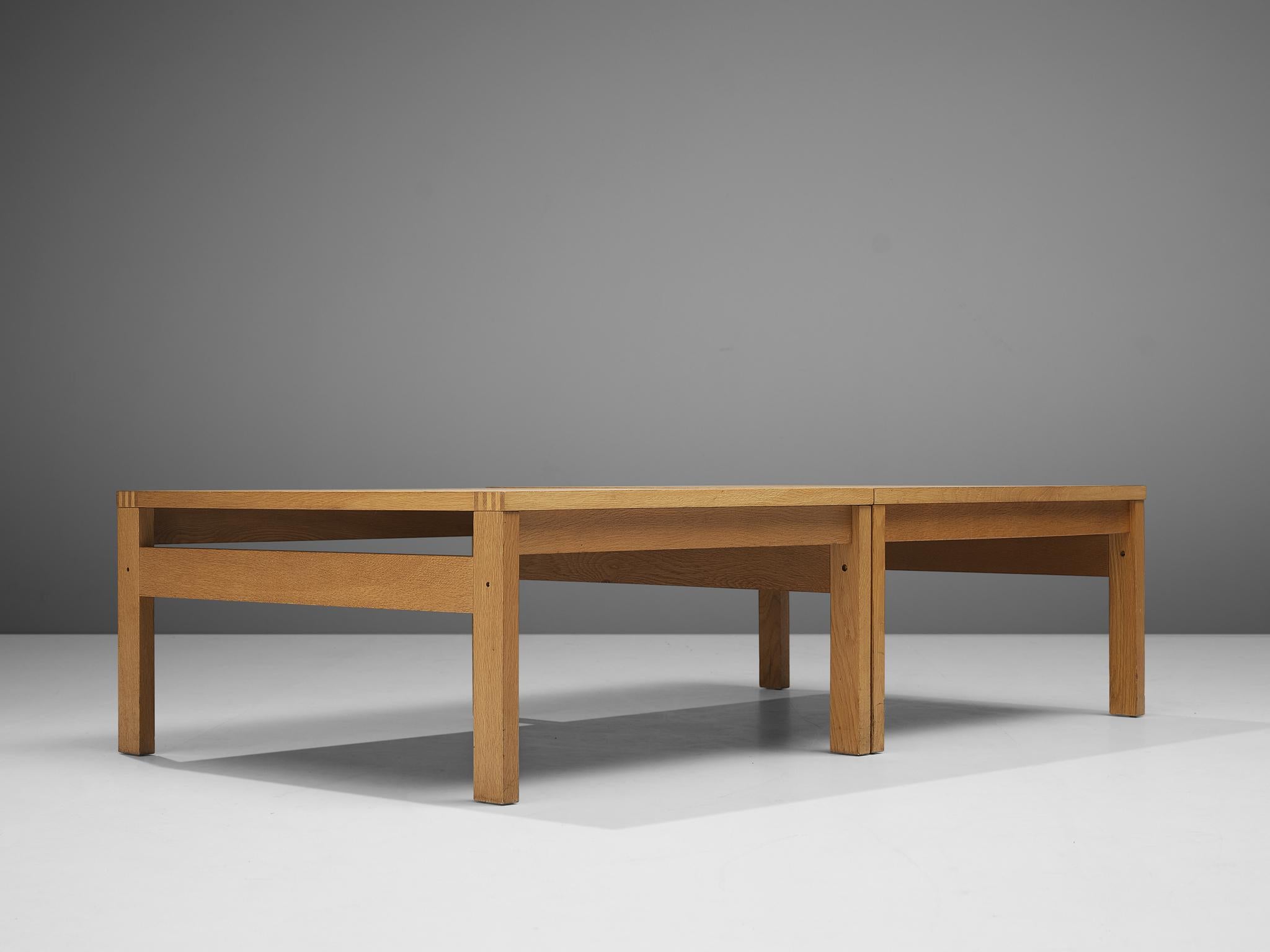 Scandinavian Pair of Side Tables in Oak 1