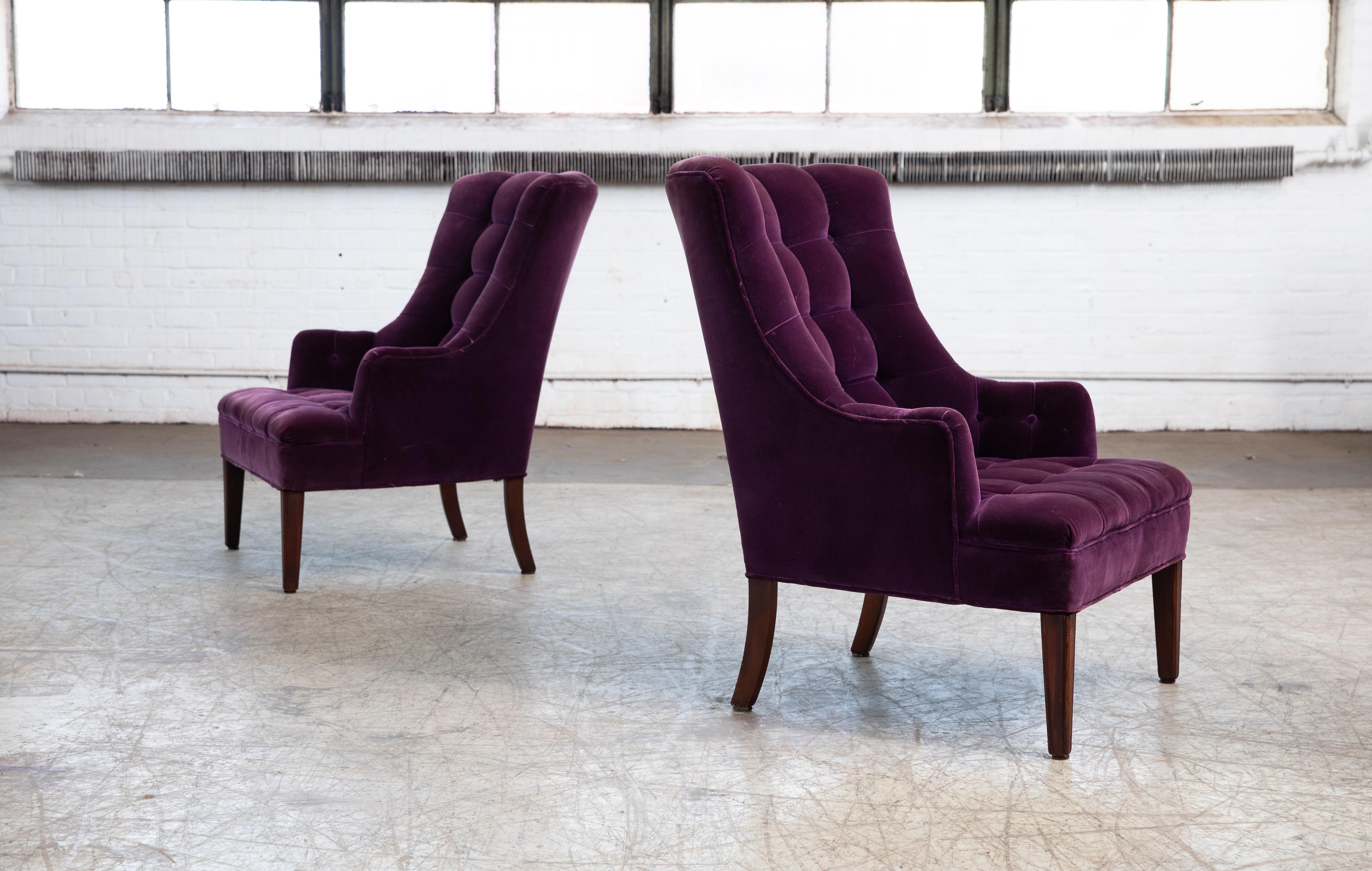 dark purple velvet chair