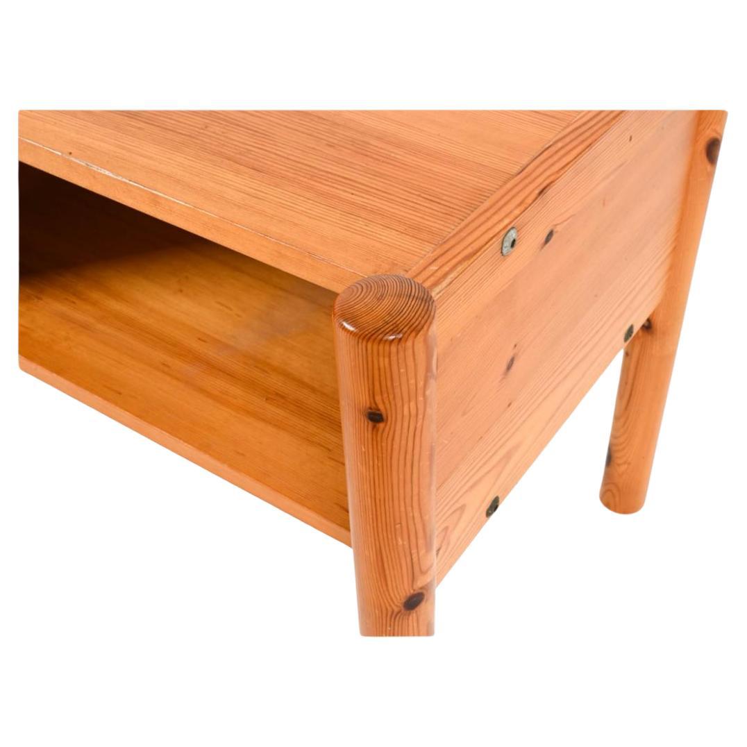 Swedish Pair of Scandinavian solid Pine nightstands with carved details Sweden