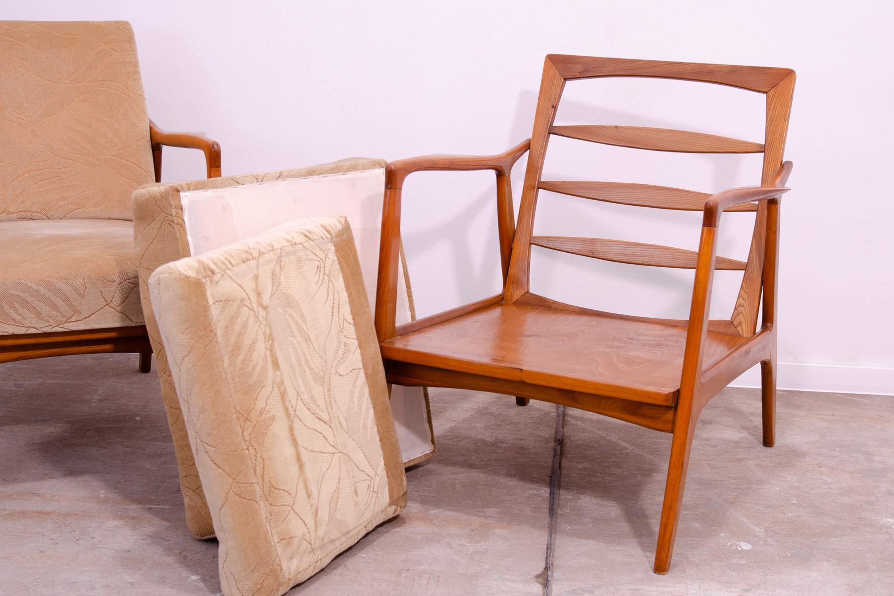 Pair of Scandinavian style armchairs by Sedláček & Vyčítal, Czechoslovakia, 1960 8