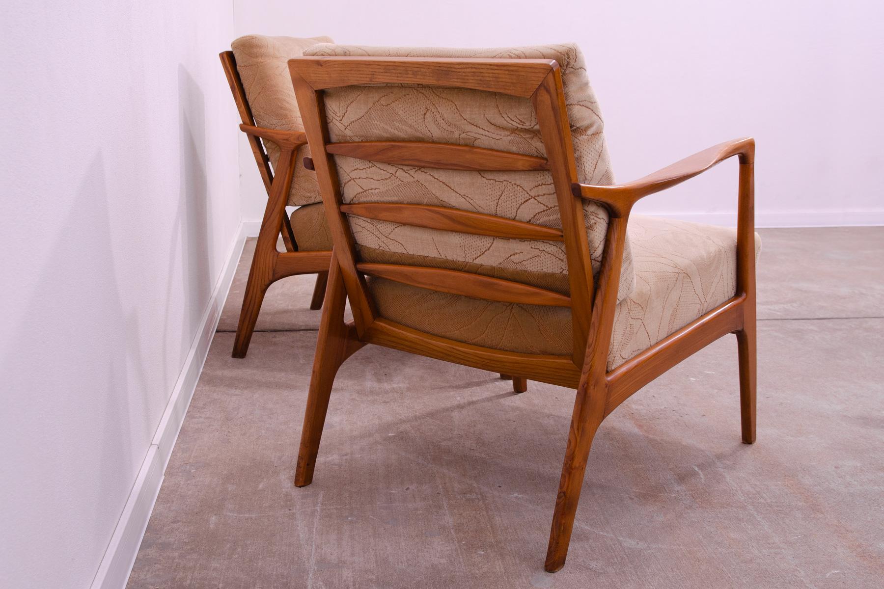 20th Century Pair of Scandinavian style armchairs by Sedláček & Vyčítal, Czechoslovakia, 1960