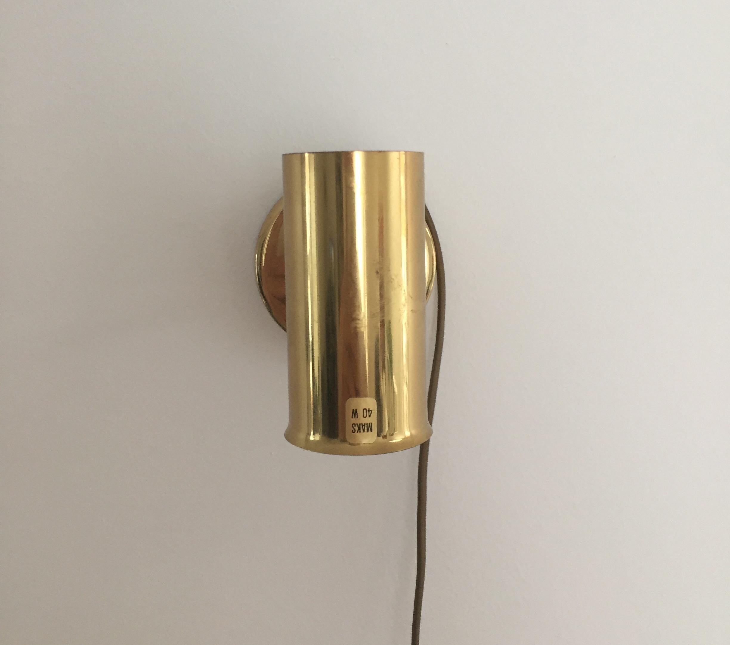 Scandinavian Modern Pair of Scandinavian Styled Brass Lamps For Sale