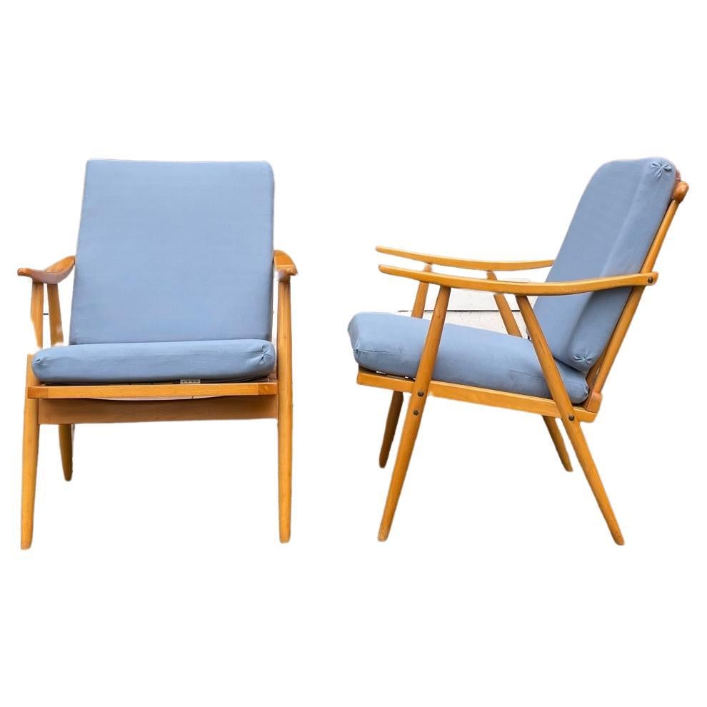 Pair of Scandinavian Teak Armchairs 1960s Vintage Danish Design