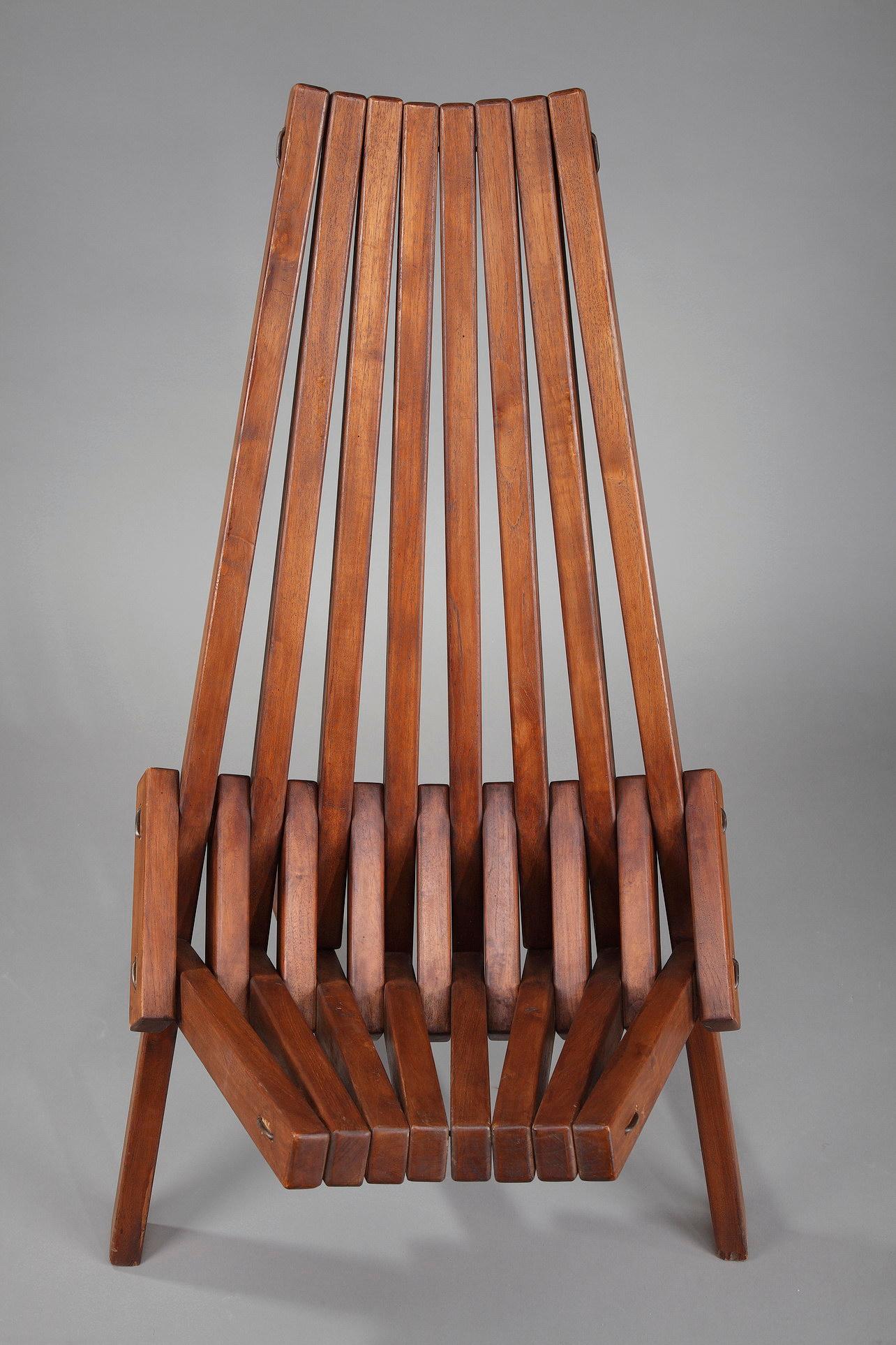 Paire de chaises pliantes scandinaves en teck  en vente 3