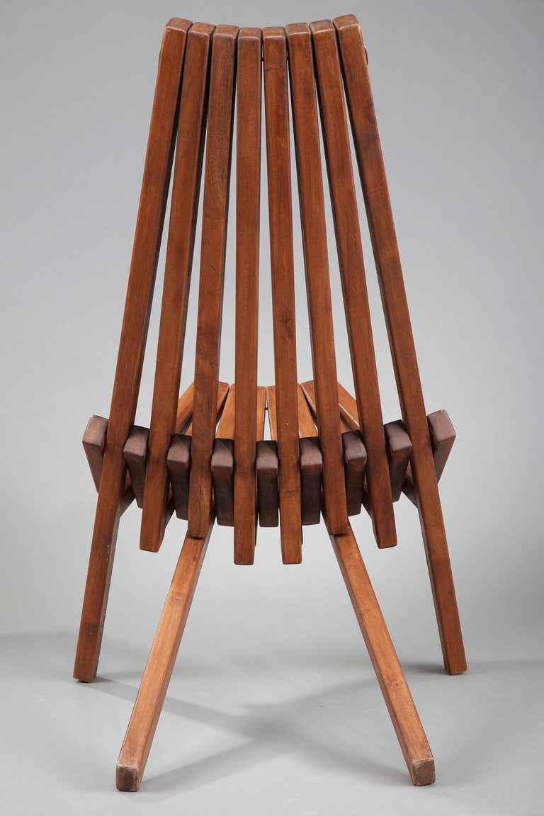 Pair of Scandinavian Teak Folding Chairs For Sale at 1stDibs