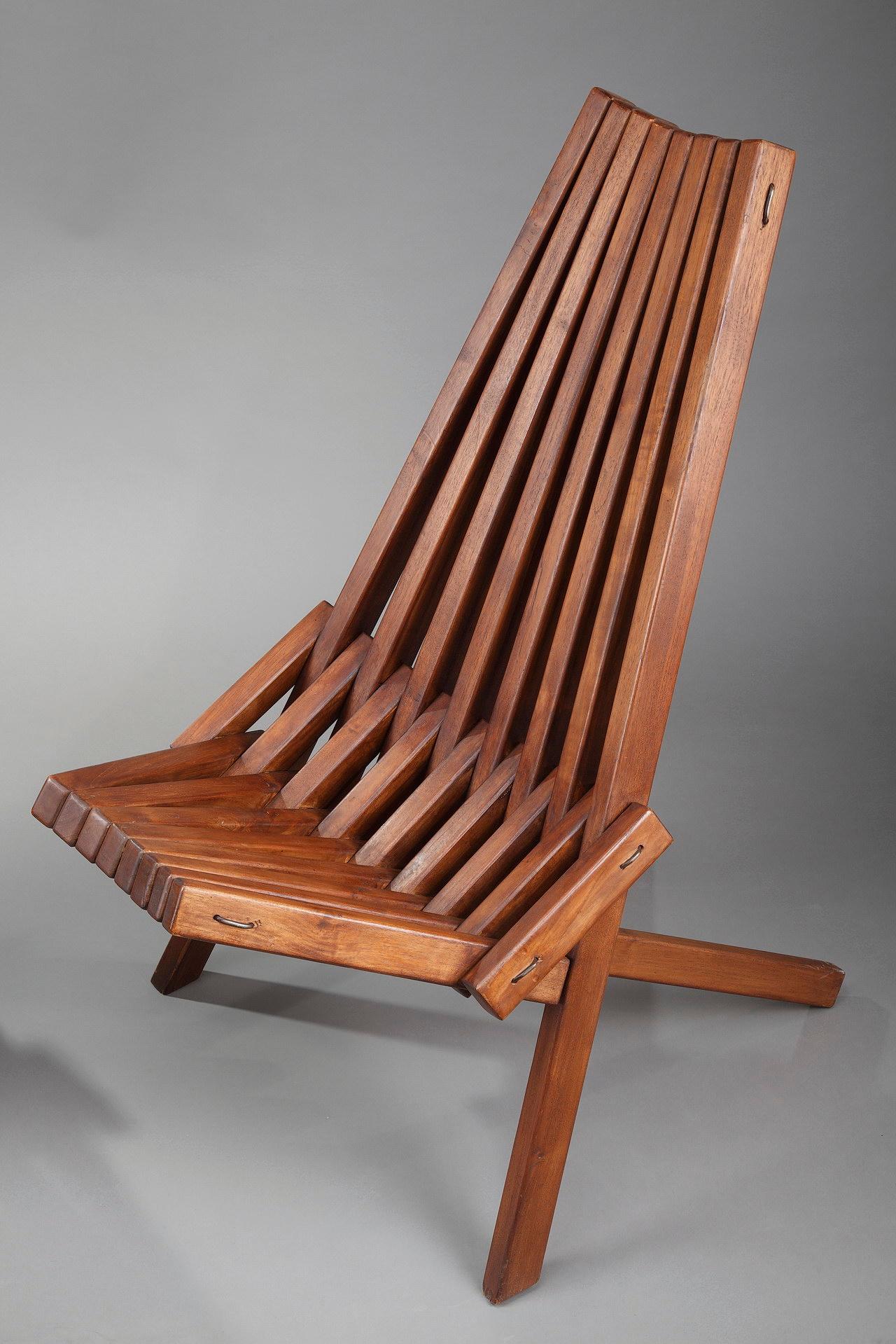 Milieu du XIXe siècle Paire de chaises pliantes scandinaves en teck  en vente