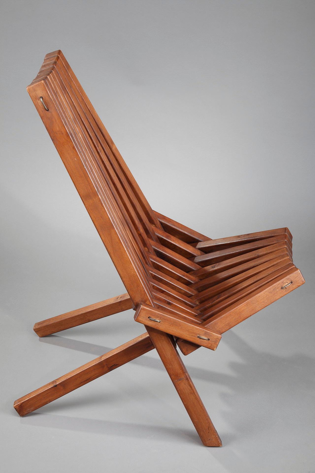 Pair of Scandinavian Teak Folding Chairs  For Sale 1