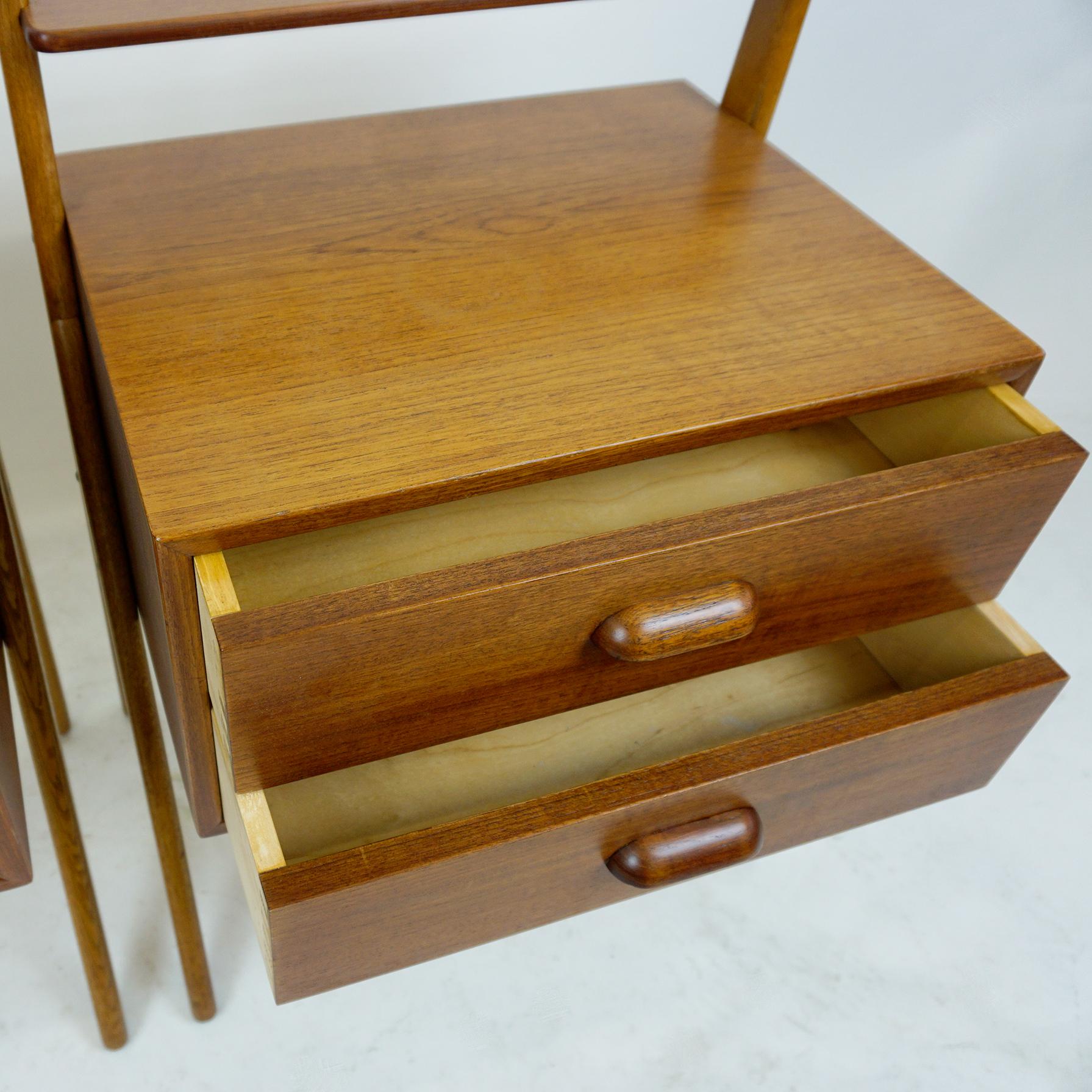 Pair of Scandinavian Teak Nightstands by Sigfred Omann for Olholm Denmark 3