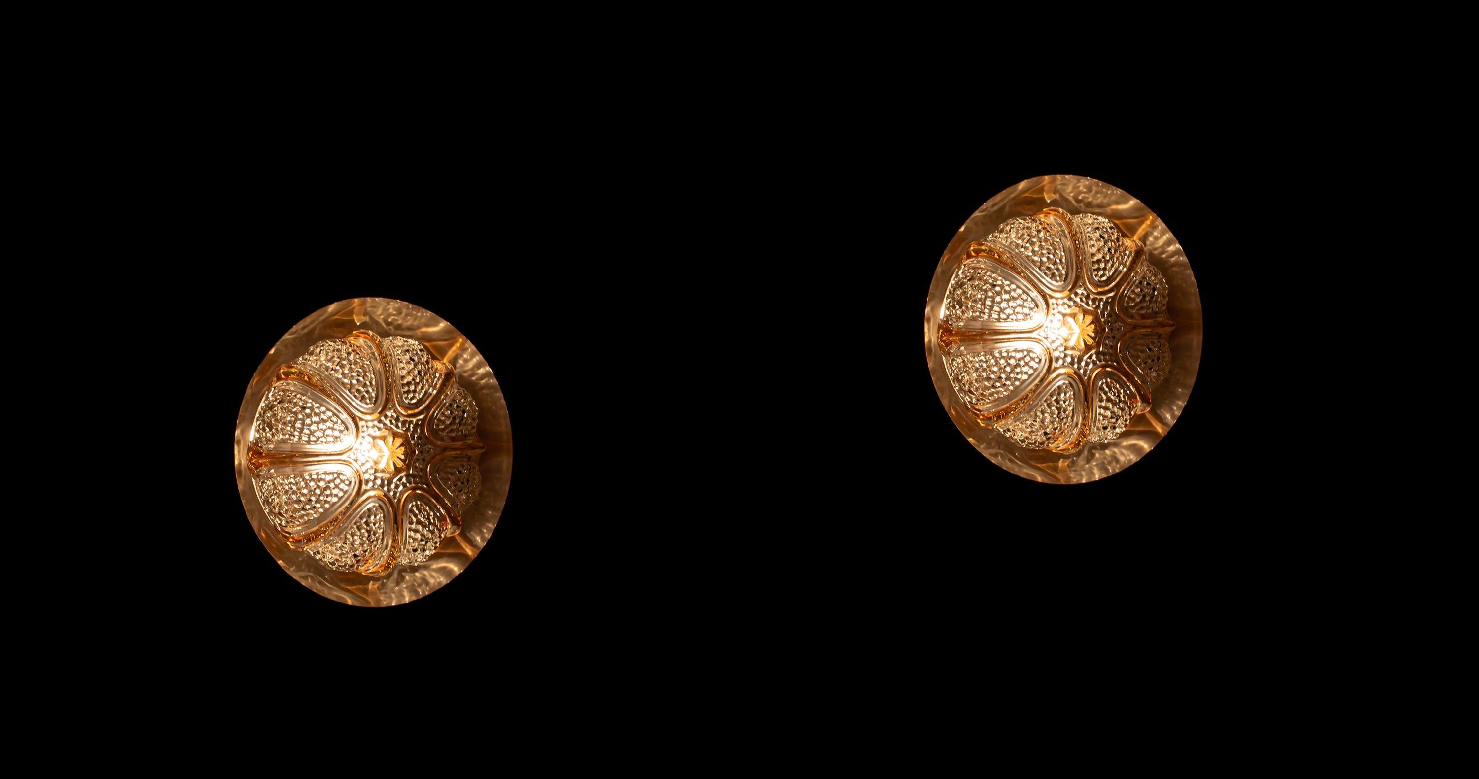 Paar skandinavische Wall Lights von, 1970er Jahre (Messing) im Angebot