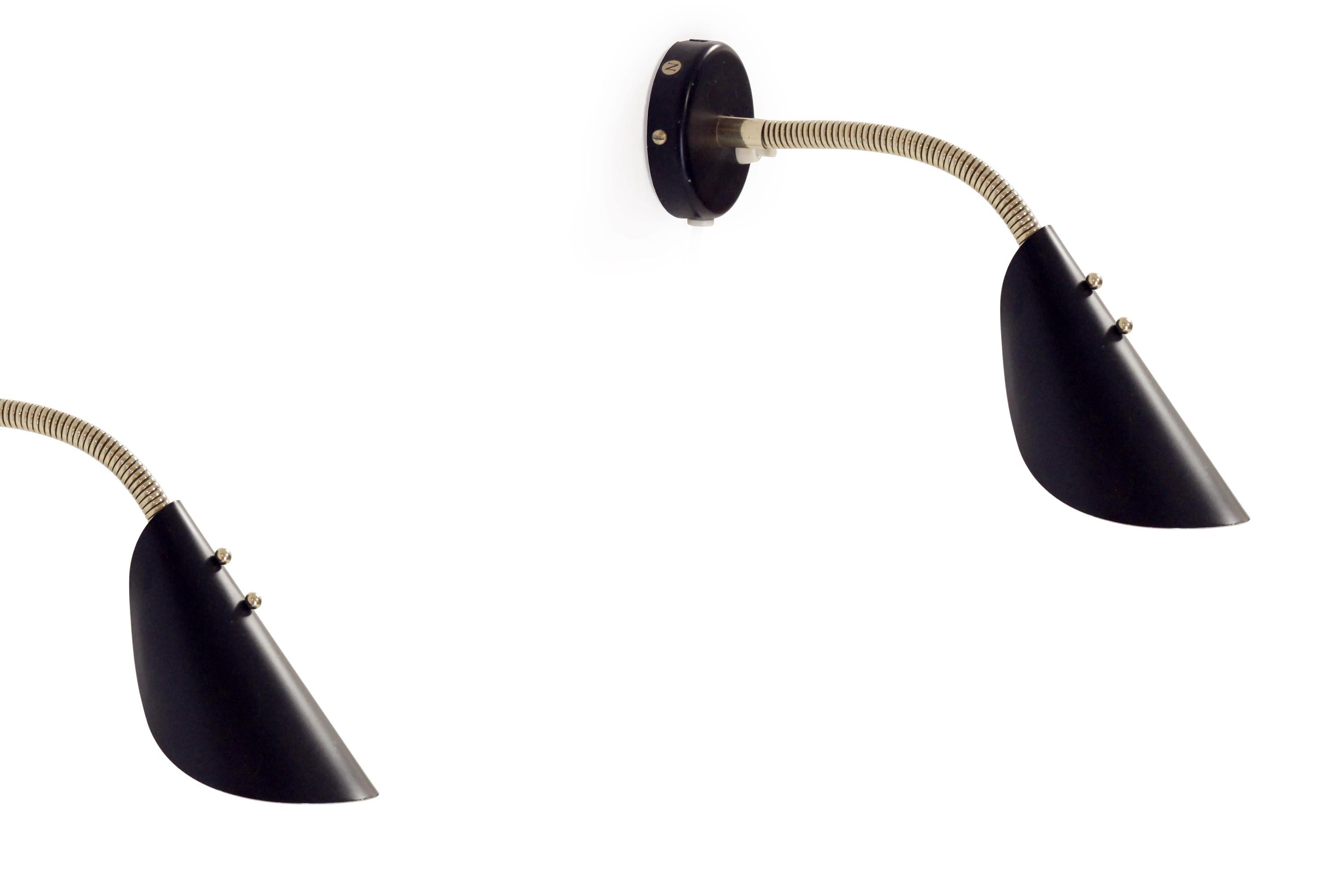 Mid-Century Modern Pair of Scandinavian Wall Lights by AWF, Norway, 1960s